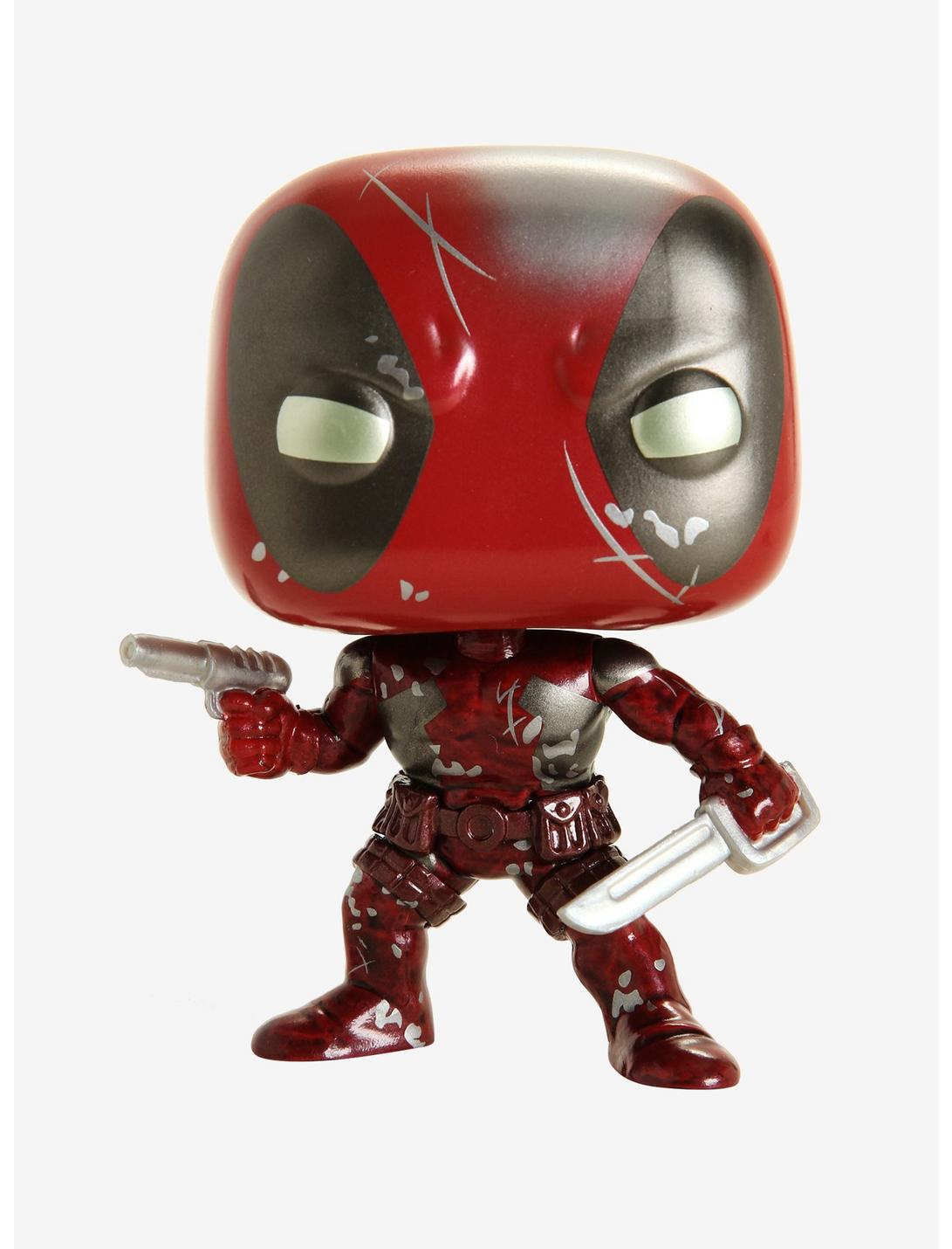 Funko Pop! Marvel 80th Anniversary Deadpool Damaged First Appearance Vinyl Bobble-Head (Metallic) - BoxLunch Exclusive, , hi-res