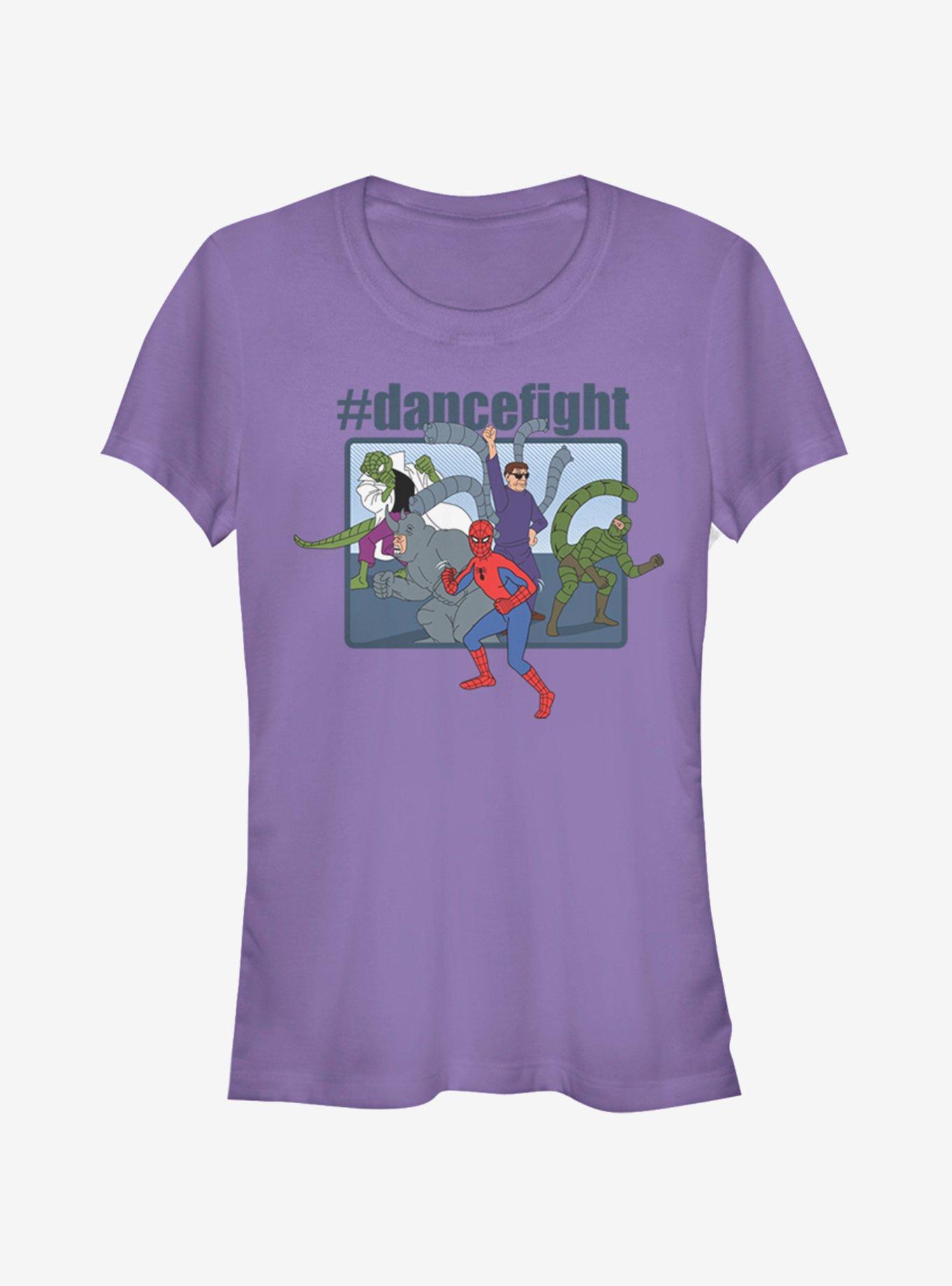 Marvel Spider-Man Dance Fight Girls T-Shirt, PURPLE, hi-res