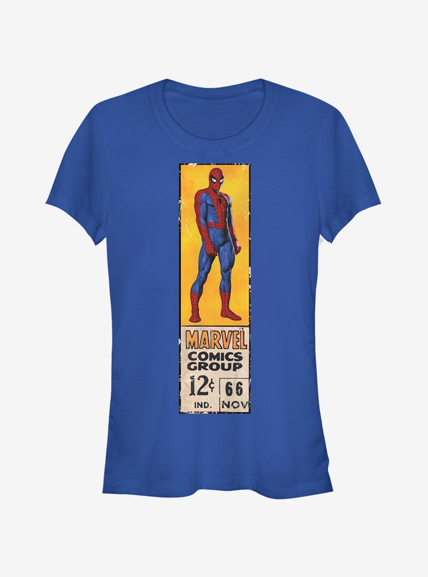 Marvel Spider-Man Vintage Label Girls T-Shirt, ROYAL, hi-res