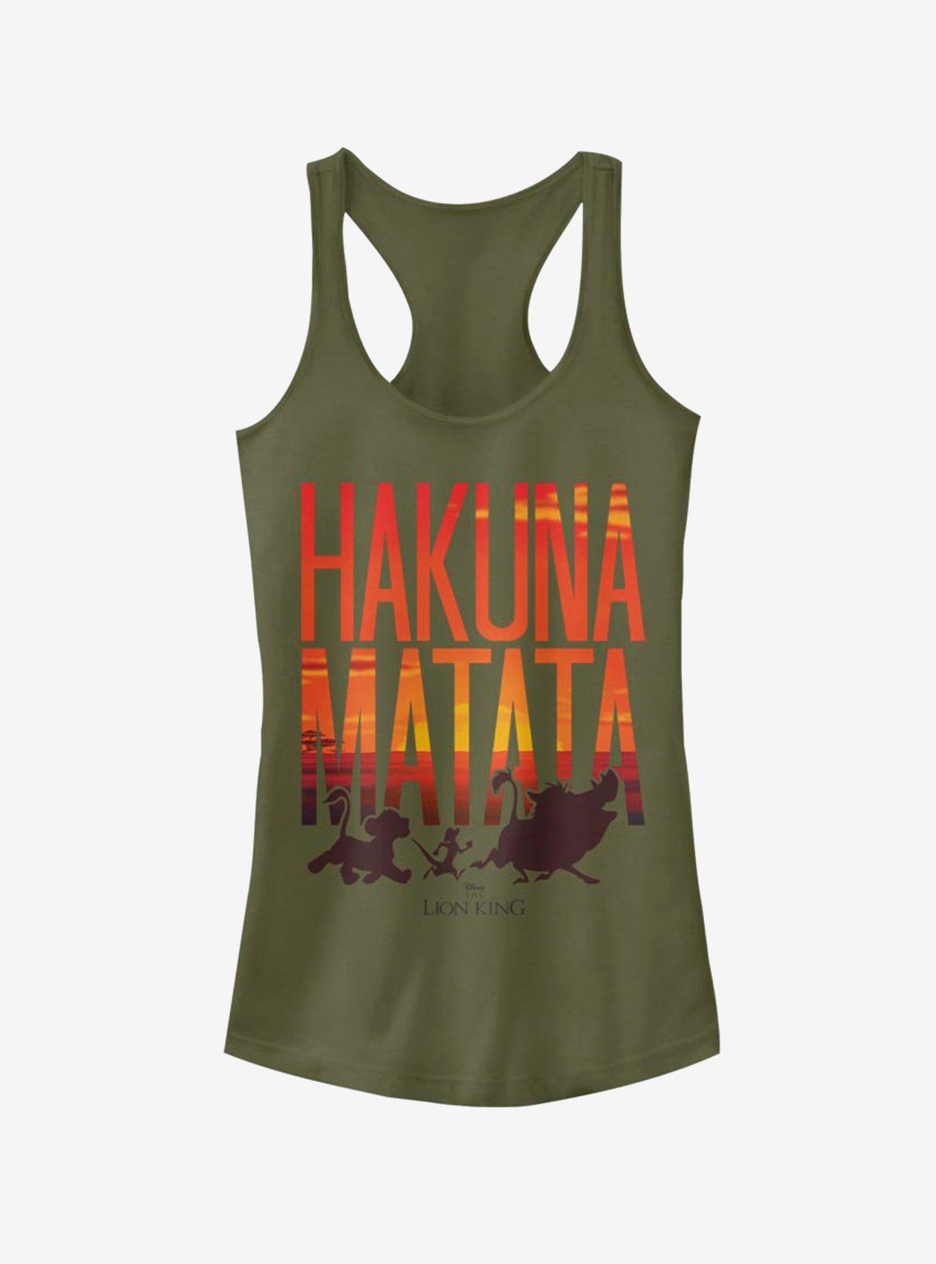 Disney The Lion King Sunset Matata Girls Tank, MIL GRN, hi-res