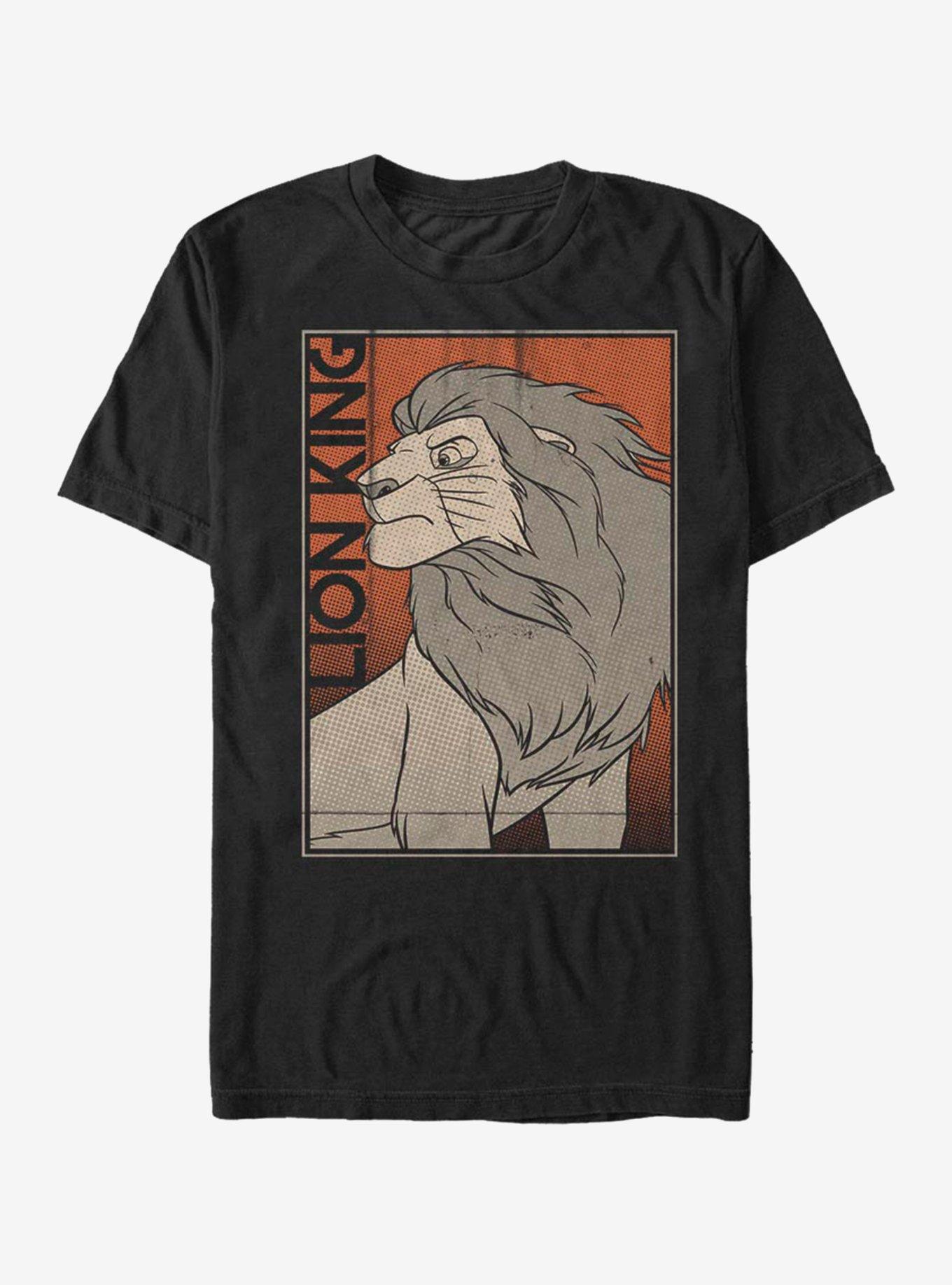 Disney The Lion King Comic King T Shirt BLACK Hot Topic