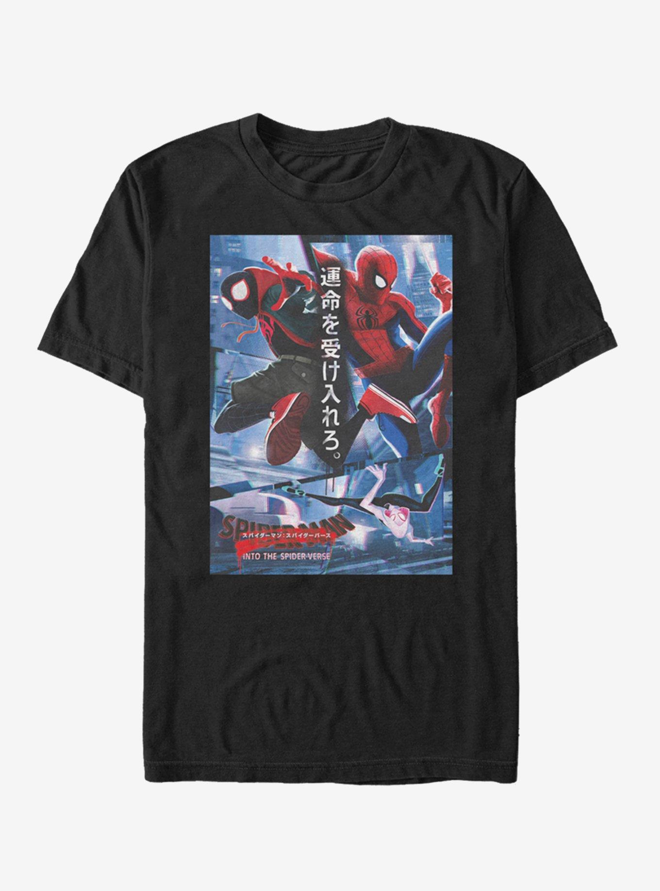 Marvel Spider-Man Spider Japanese Text T-Shirt - BLACK | Hot Topic