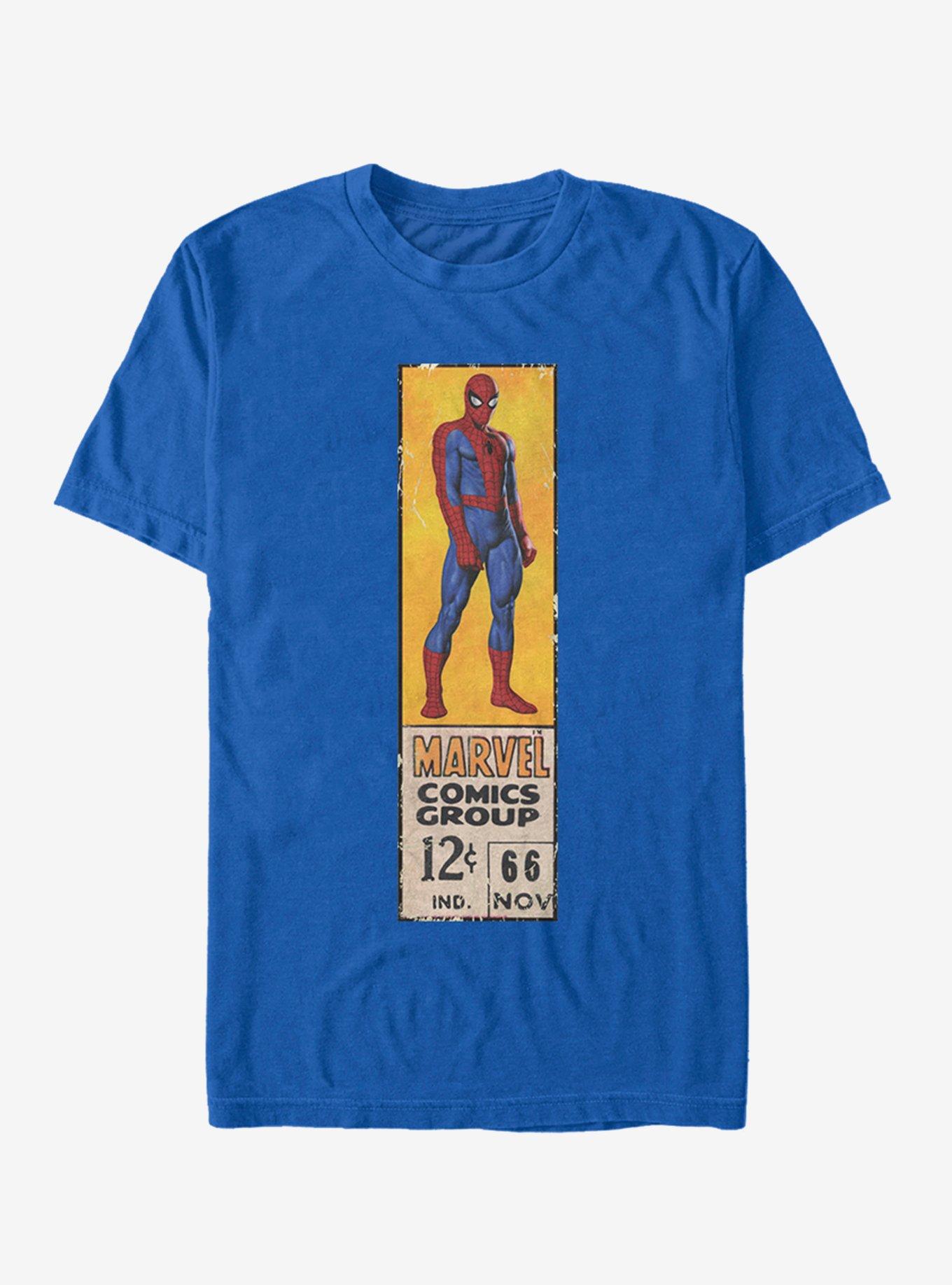 Marvel Spider-Man Vintage Label T-Shirt, ROYAL, hi-res