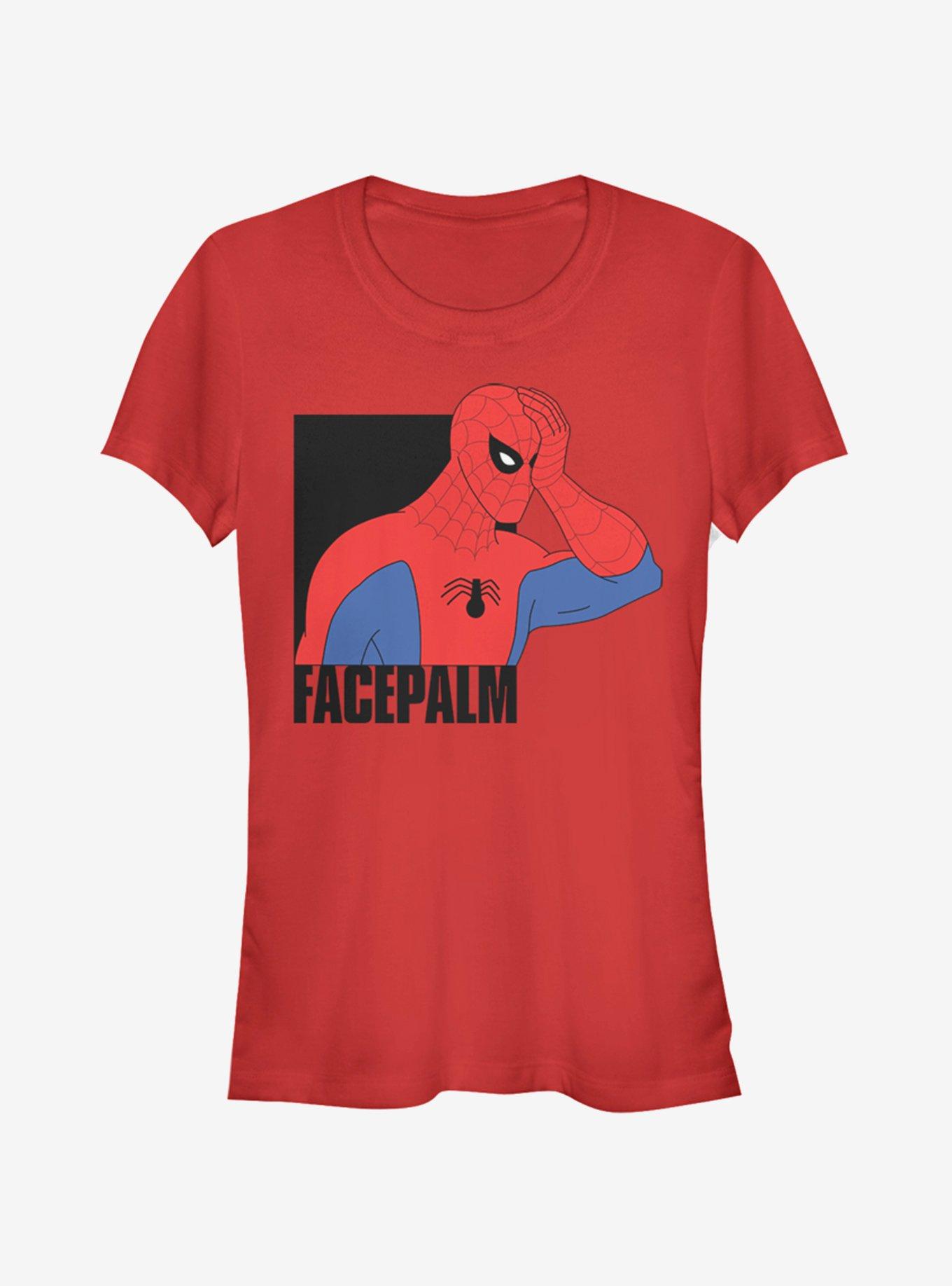 Marvel Spider-Man Facepalm Girls T-Shirt, RED, hi-res