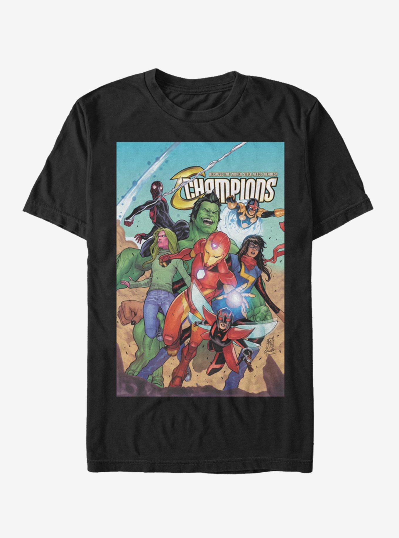 Marvel Spider-Man Champions April 18 T-Shirt, BLACK, hi-res