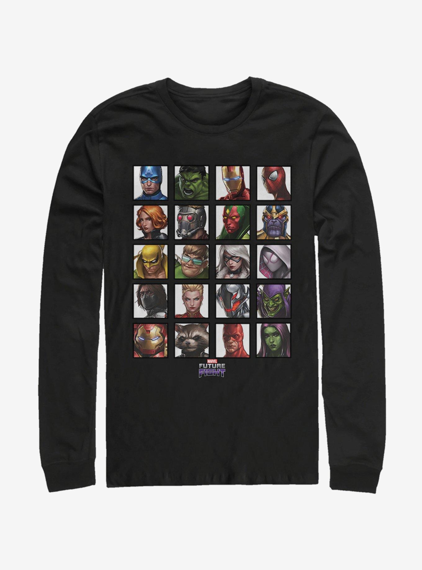 Marvel All Characters Long-Sleeve T-Shirt, BLACK, hi-res