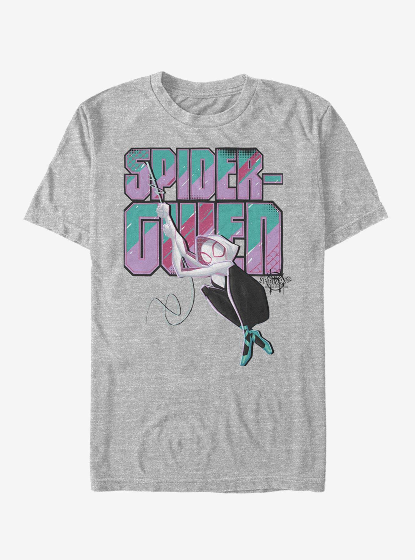 Marvel Spider-Man: Into The Spider-Verse Spider-Gwen Gwen Swinging T-Shirt, ATH HTR, hi-res
