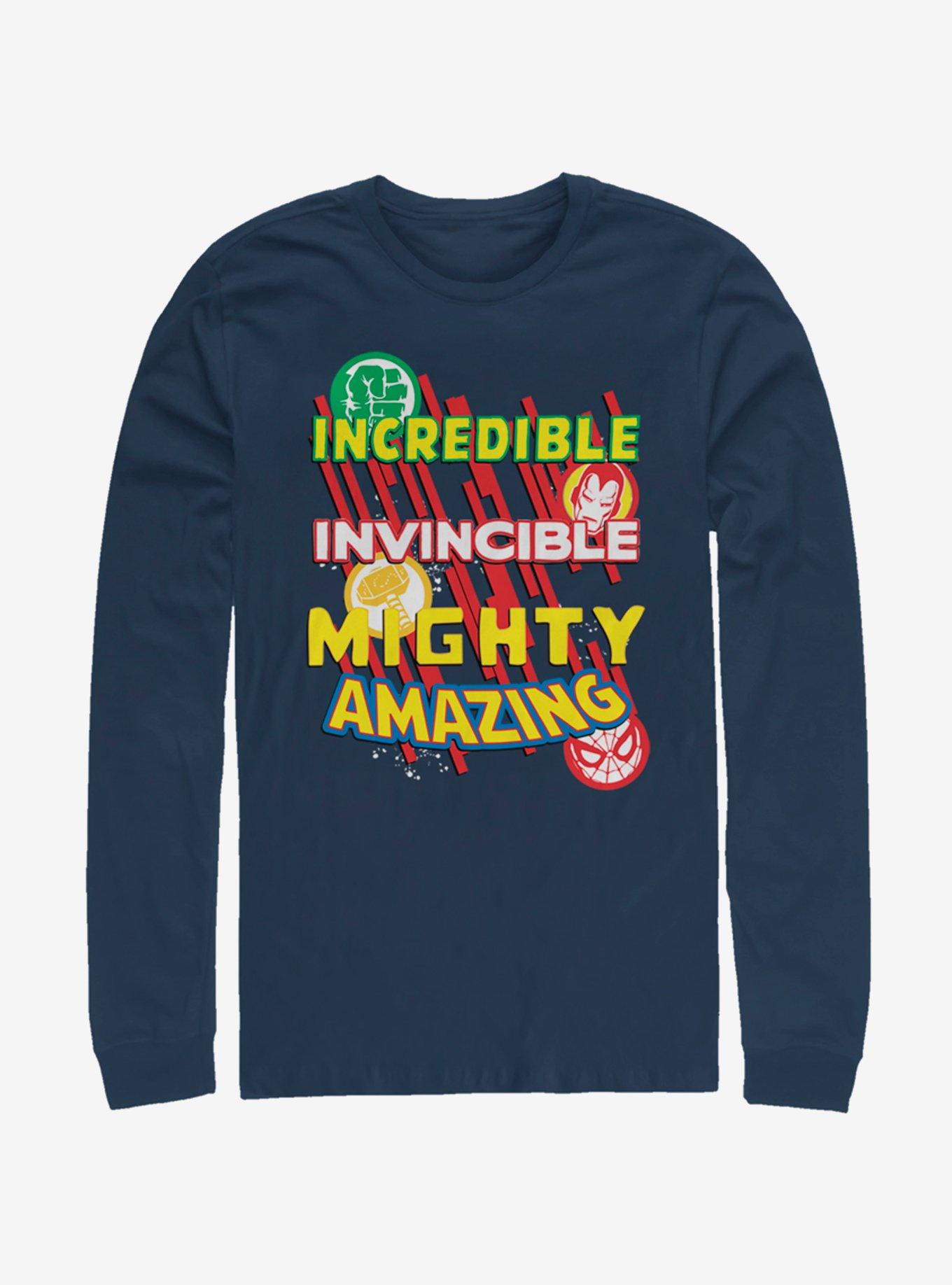 Marvel Awesomeness Long-Sleeve T-Shirt, NAVY, hi-res