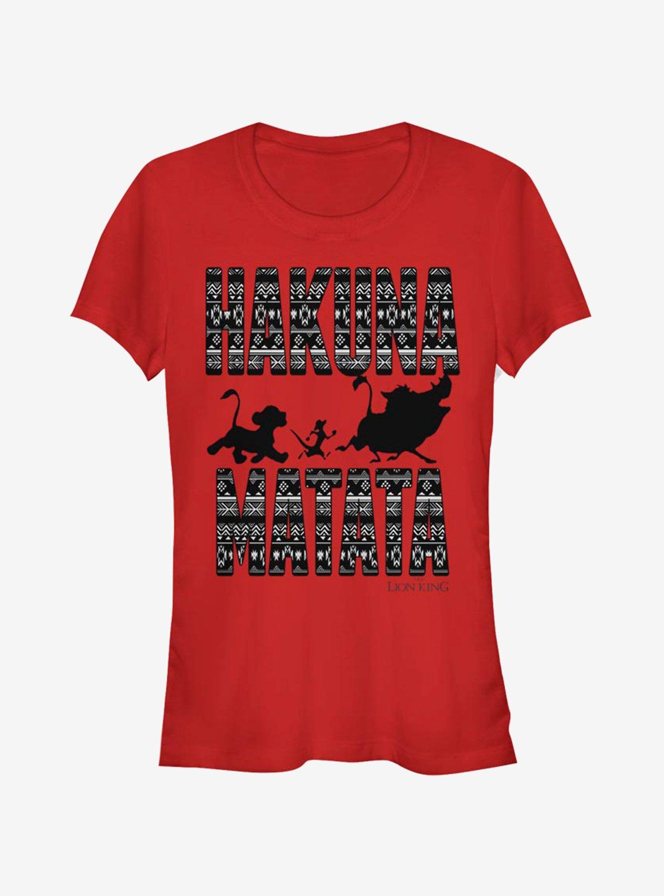 Disney The Lion King Hakuna Print Girls T-Shirt, RED, hi-res