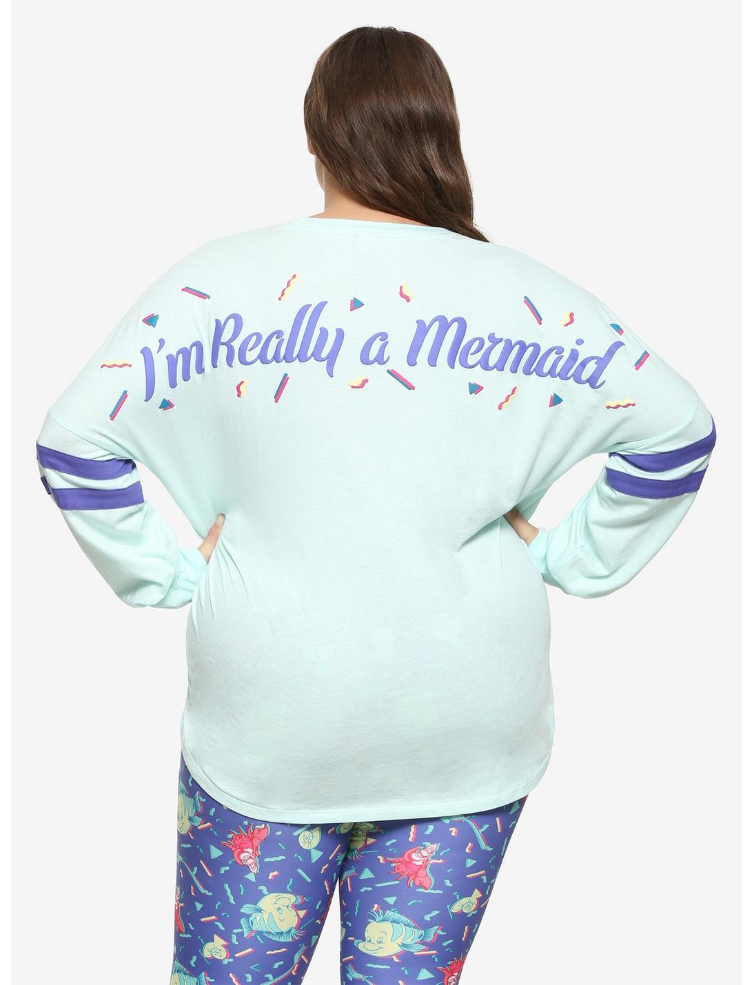 Her Universe Disney The Little Mermaid 80s Pastel Girls Athletic Jersey Plus Size, MINT, hi-res