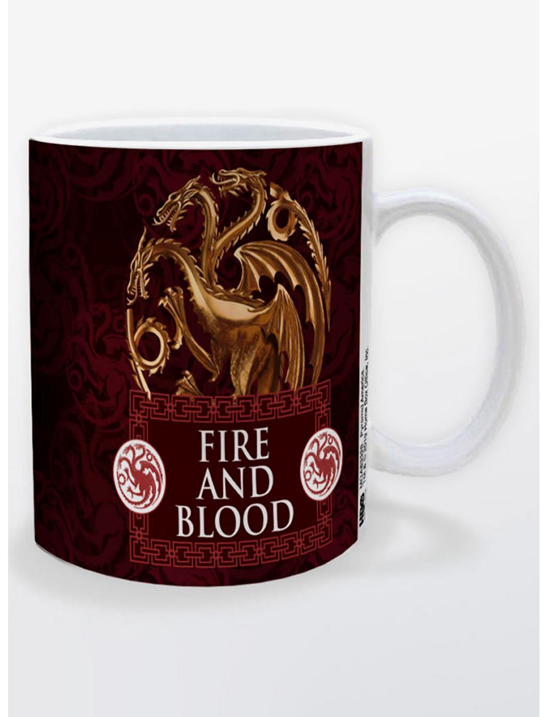 Game of Thrones Targaryen Dragon Sigil Fire & Blood Black Coffee Mug NEW IN BOX 