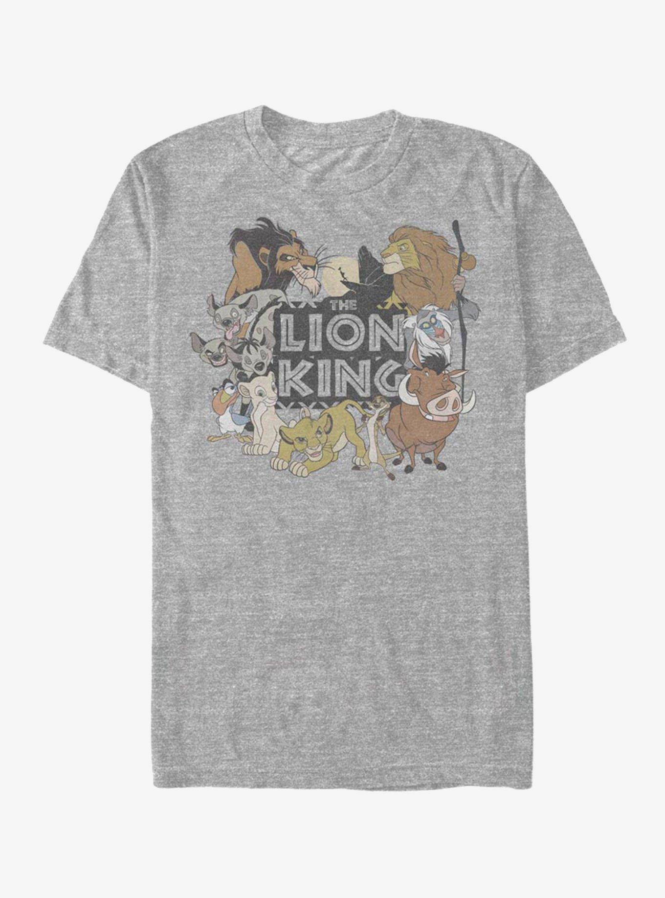 Disney The Lion King Distressed Lion Group T-Shirt, ATH HTR, hi-res