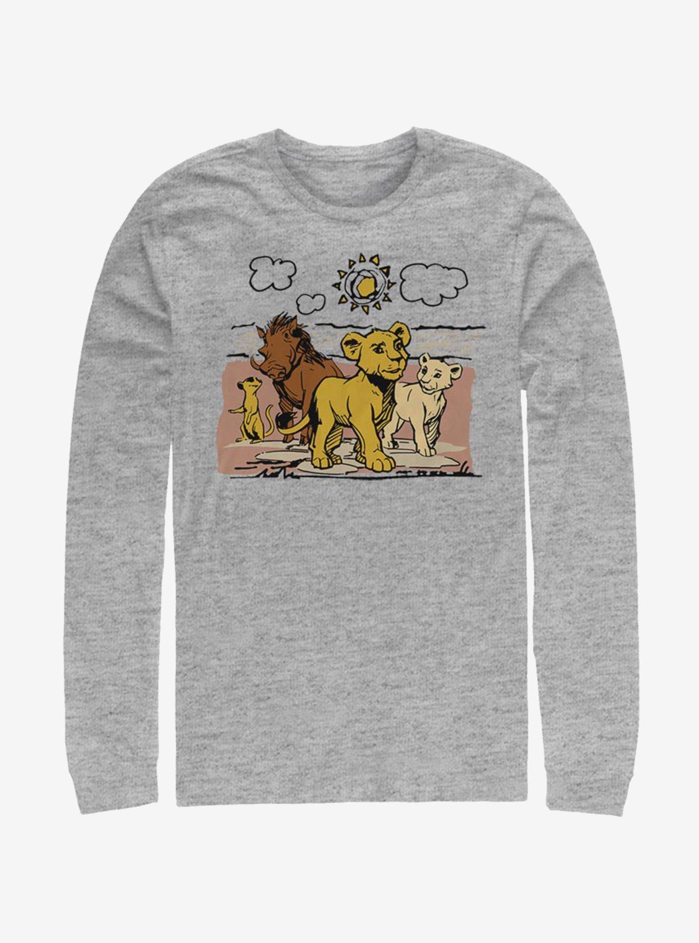 Disney The Lion King Hakuna Group Long-Sleeve T-Shirt, ATH HTR, hi-res