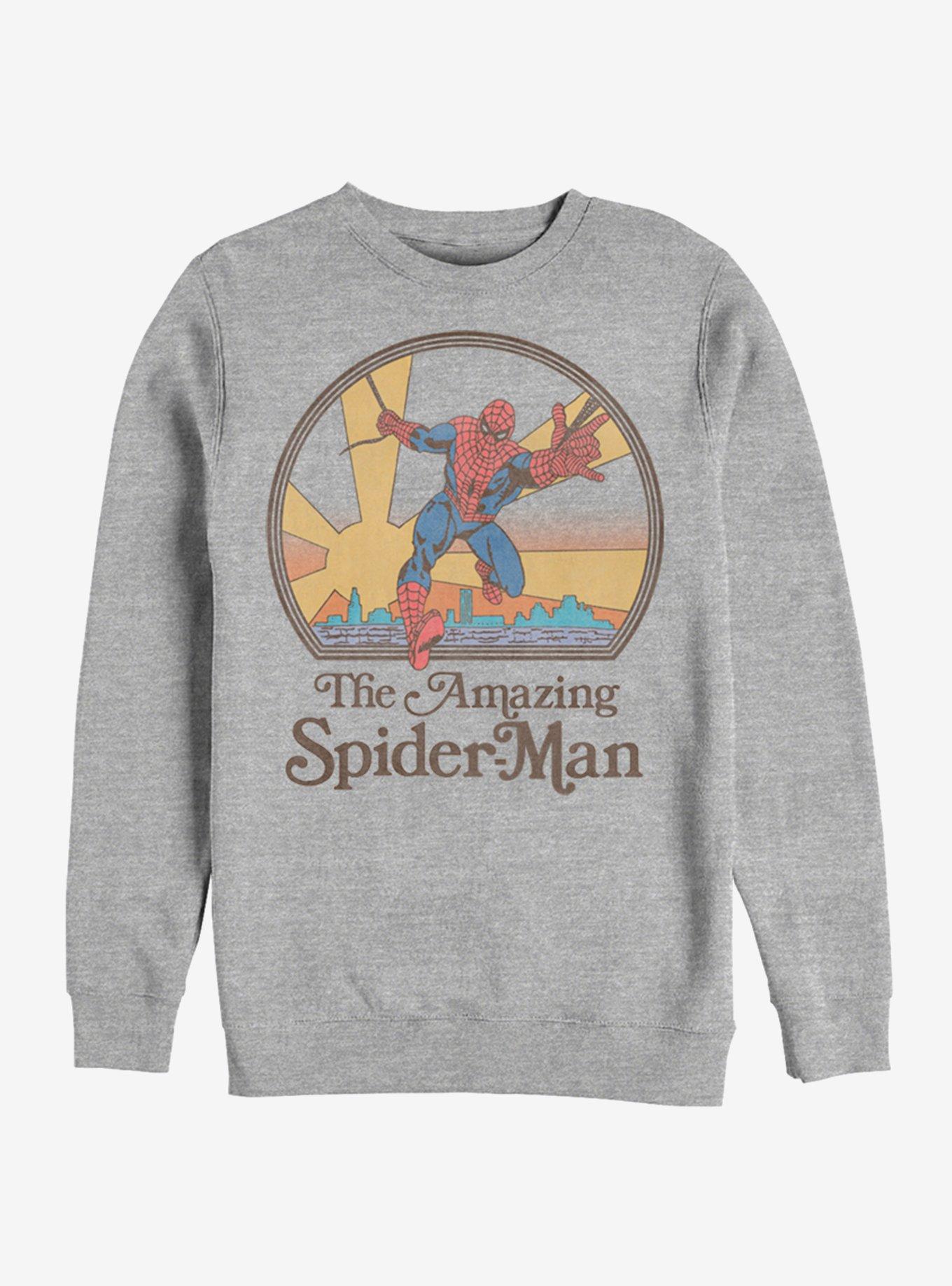 Marvel Spider-Man Amazing Spider-Man 70's Sweatshirt, ATH HTR, hi-res