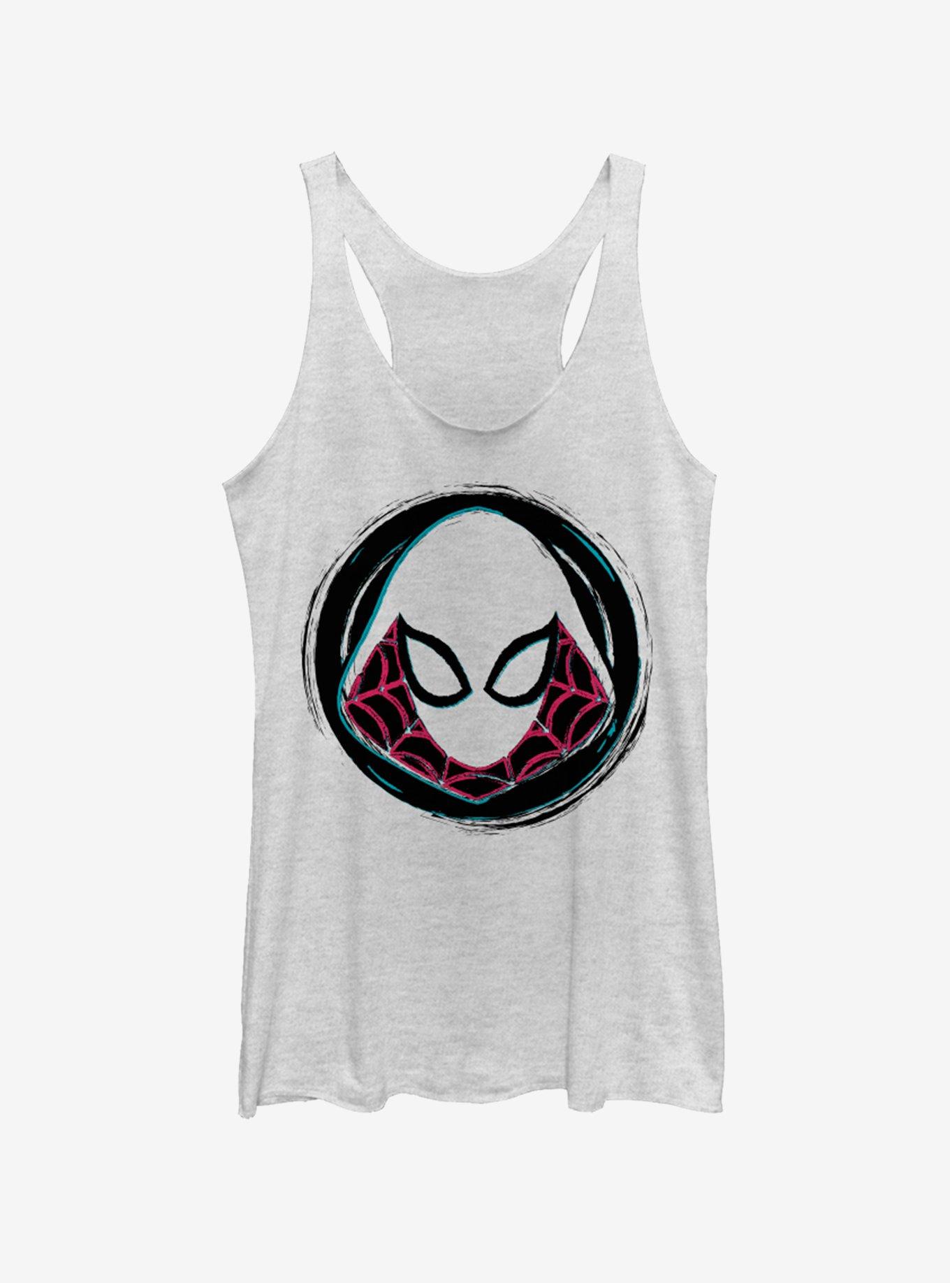 Marvel Spider-Man: Into The Spider-Verse Spider-Gwen Badge Girls Tank, WHITE HTR, hi-res