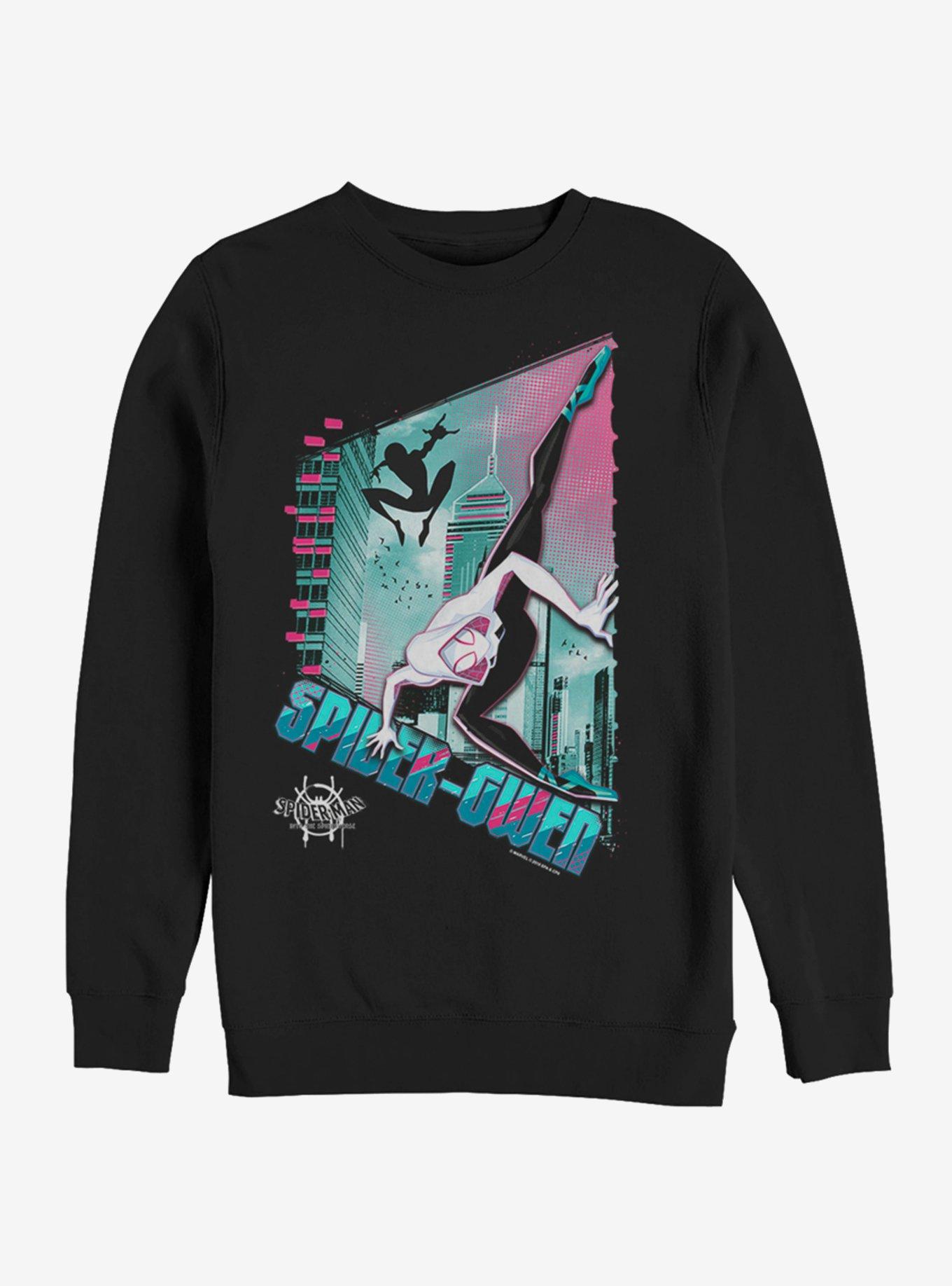 Marvel Spider-Man: Into The Spider-Verse Spider-Gwen Panel Sweatshirt, BLACK, hi-res