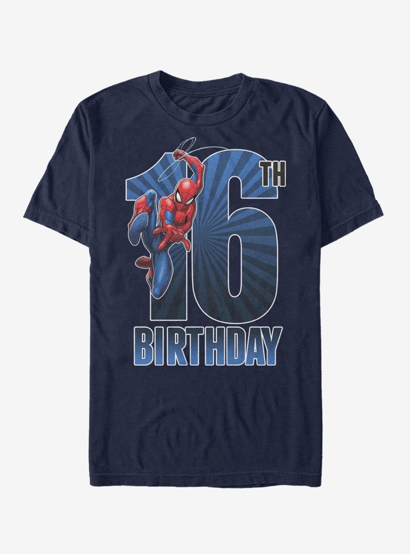 Marvel Spider-Man Spider-Man 16th Bday T-Shirt, NAVY, hi-res