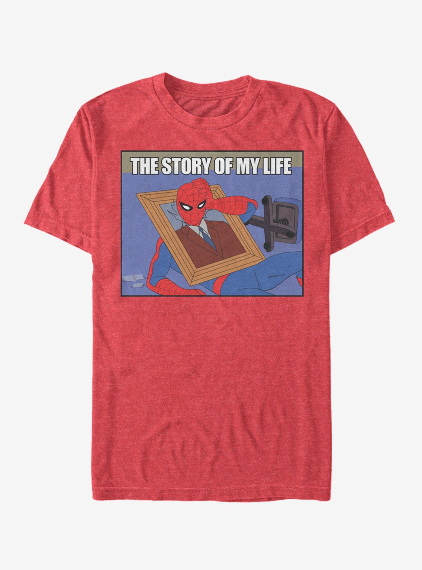 Marvel Spider-Man Life Story T-Shirt, RED HTR, hi-res