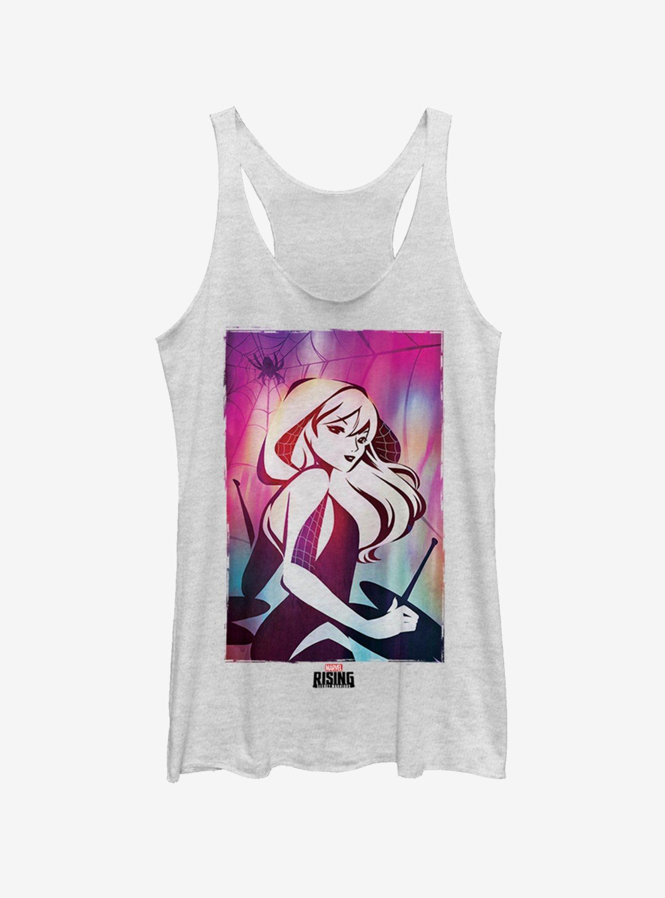 Marvel Spider-Man: Into The Spider-Verse Spider-Gwen Water Gwen Girls Tank, WHITE HTR, hi-res