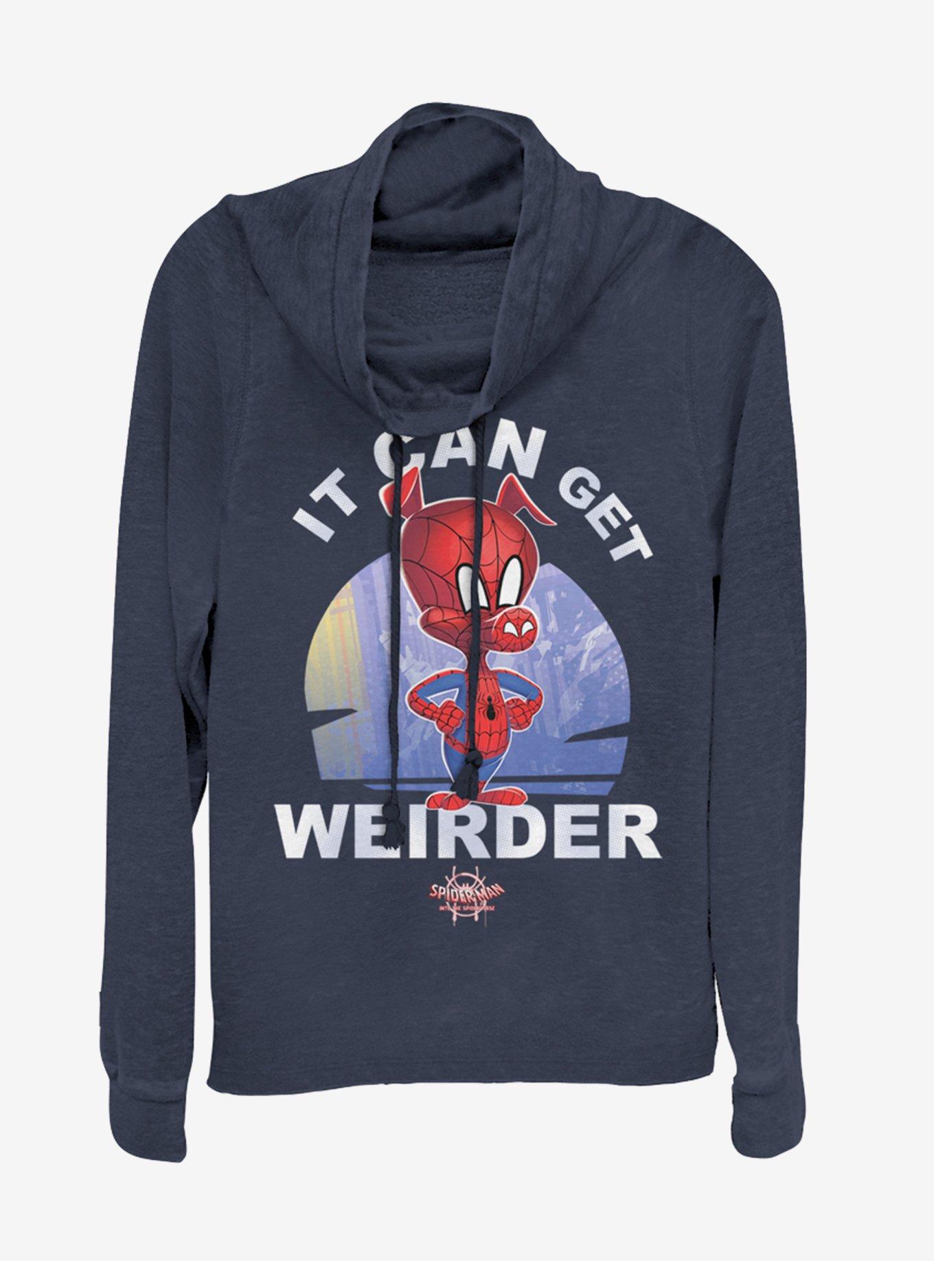 Marvel Spider-Man It Can Get Weirder Spider-Ham Cowl Neck Long-Sleeve Girls Top, NAVY, hi-res