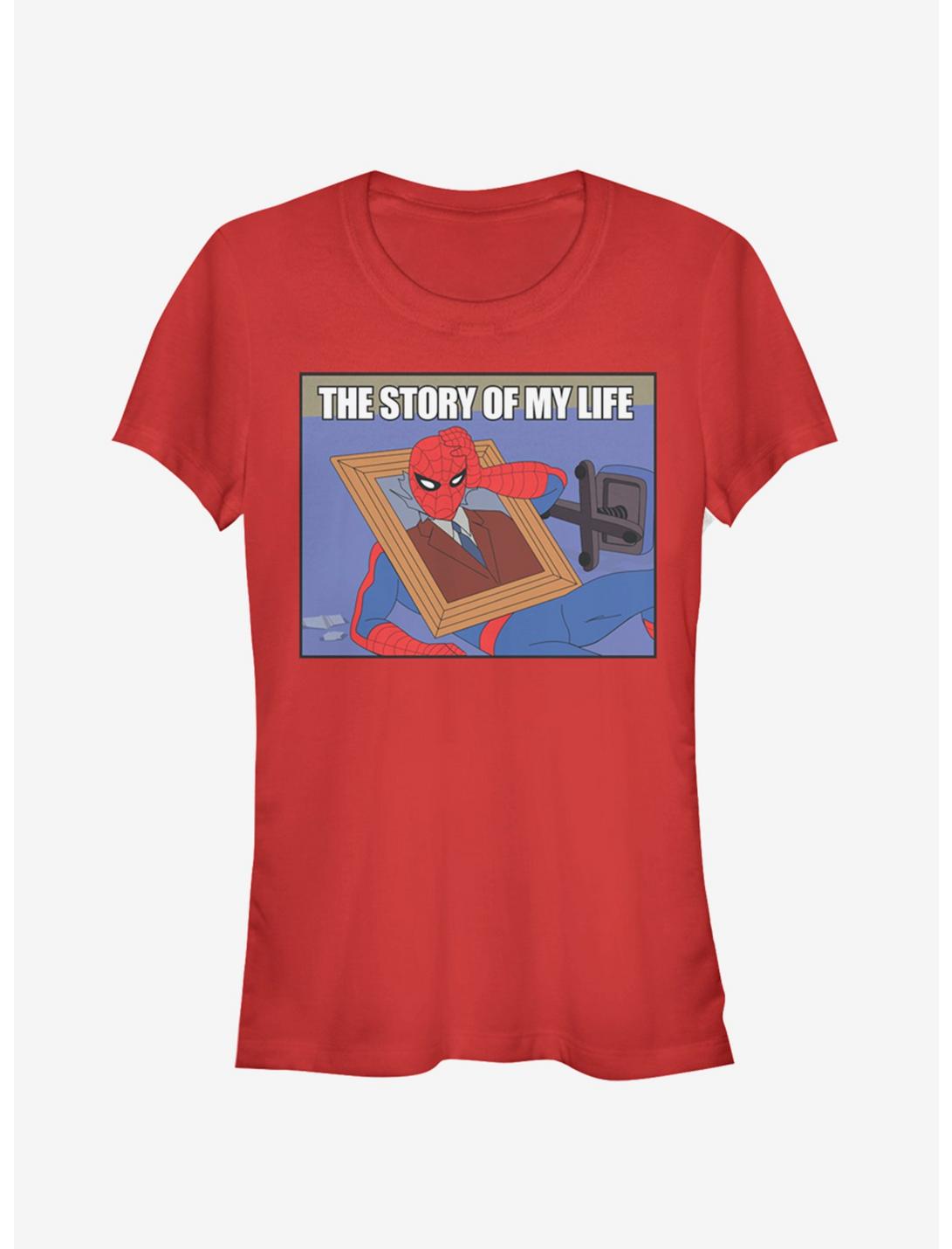 Marvel Spider-Man Life Story Girls T-Shirt, RED, hi-res