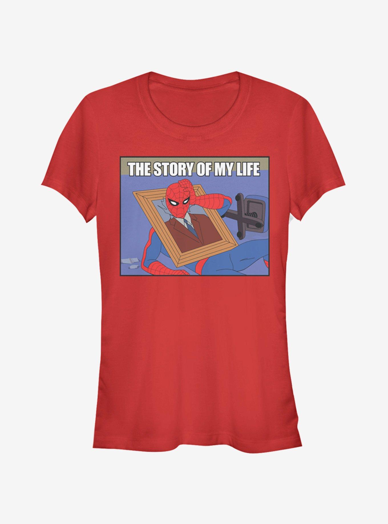 Marvel Spider-Man Life Story Girls T-Shirt, RED, hi-res