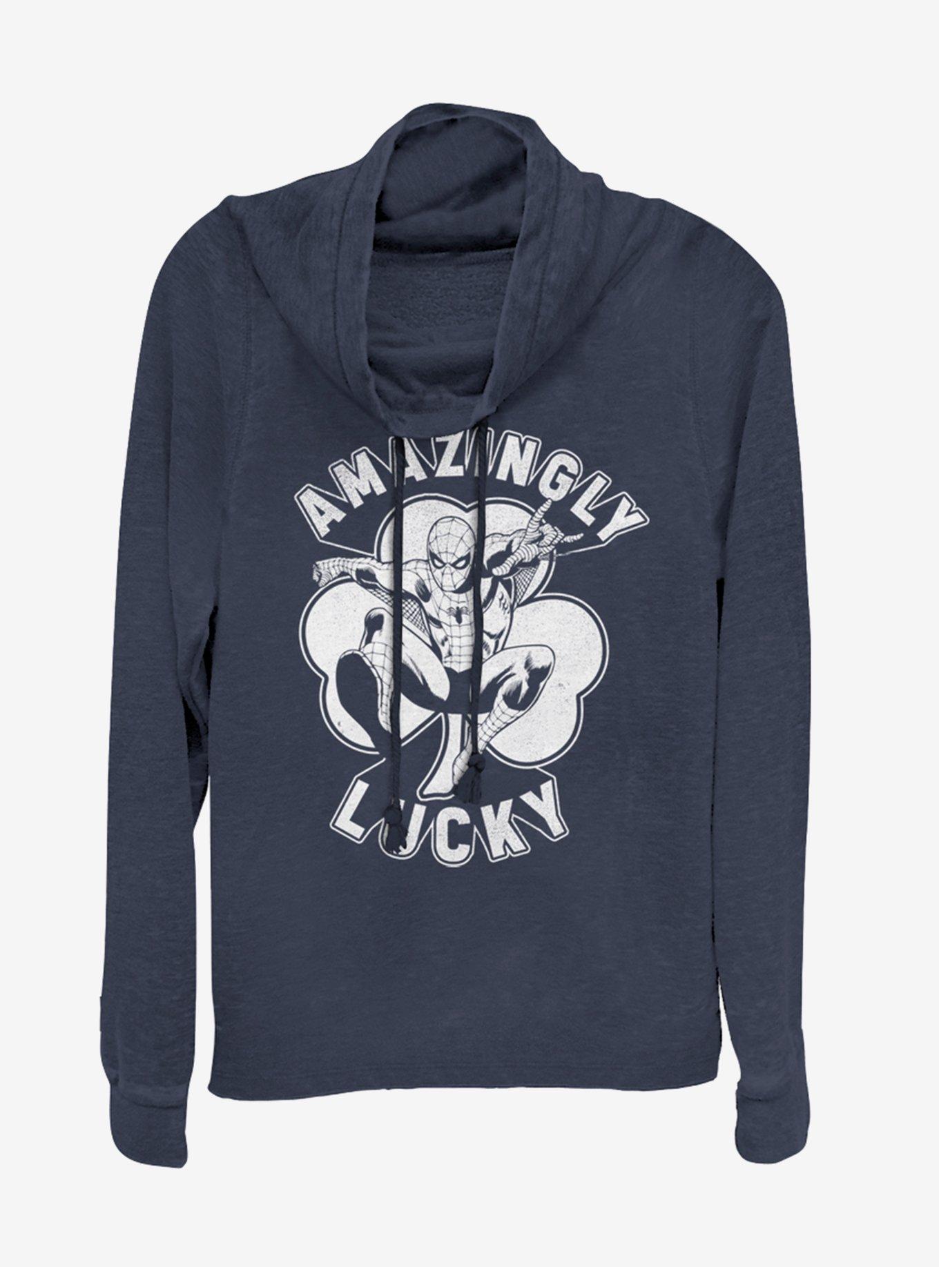 Marvel Spider-Man Lucky Spidey Cowl Neck Long-Sleeve Girls Top, , hi-res
