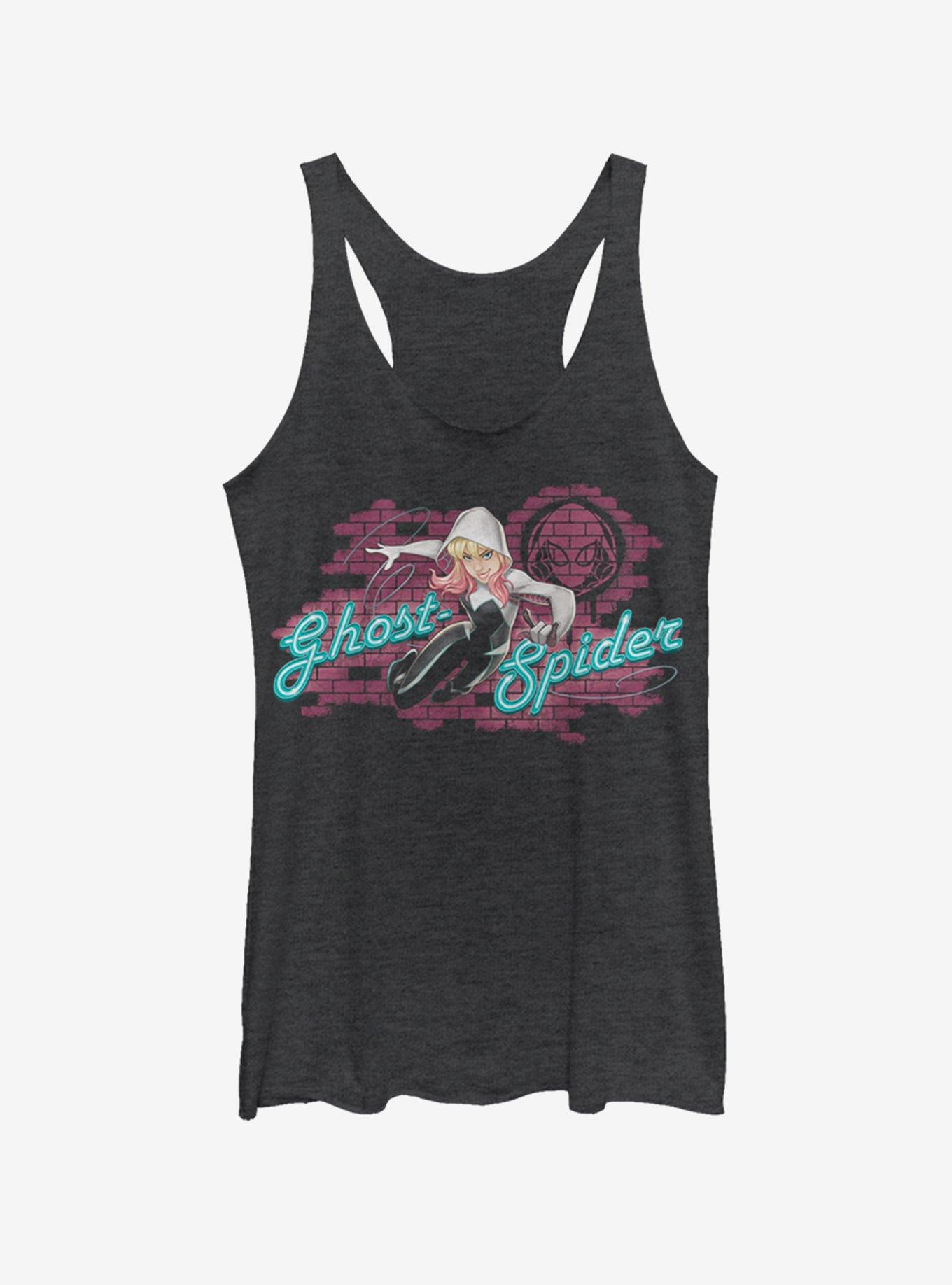 Marvel Spider-Man: Into The Spider-Verse Spider-Gwen Ghost Spider Girls Tank, BLK HTR, hi-res