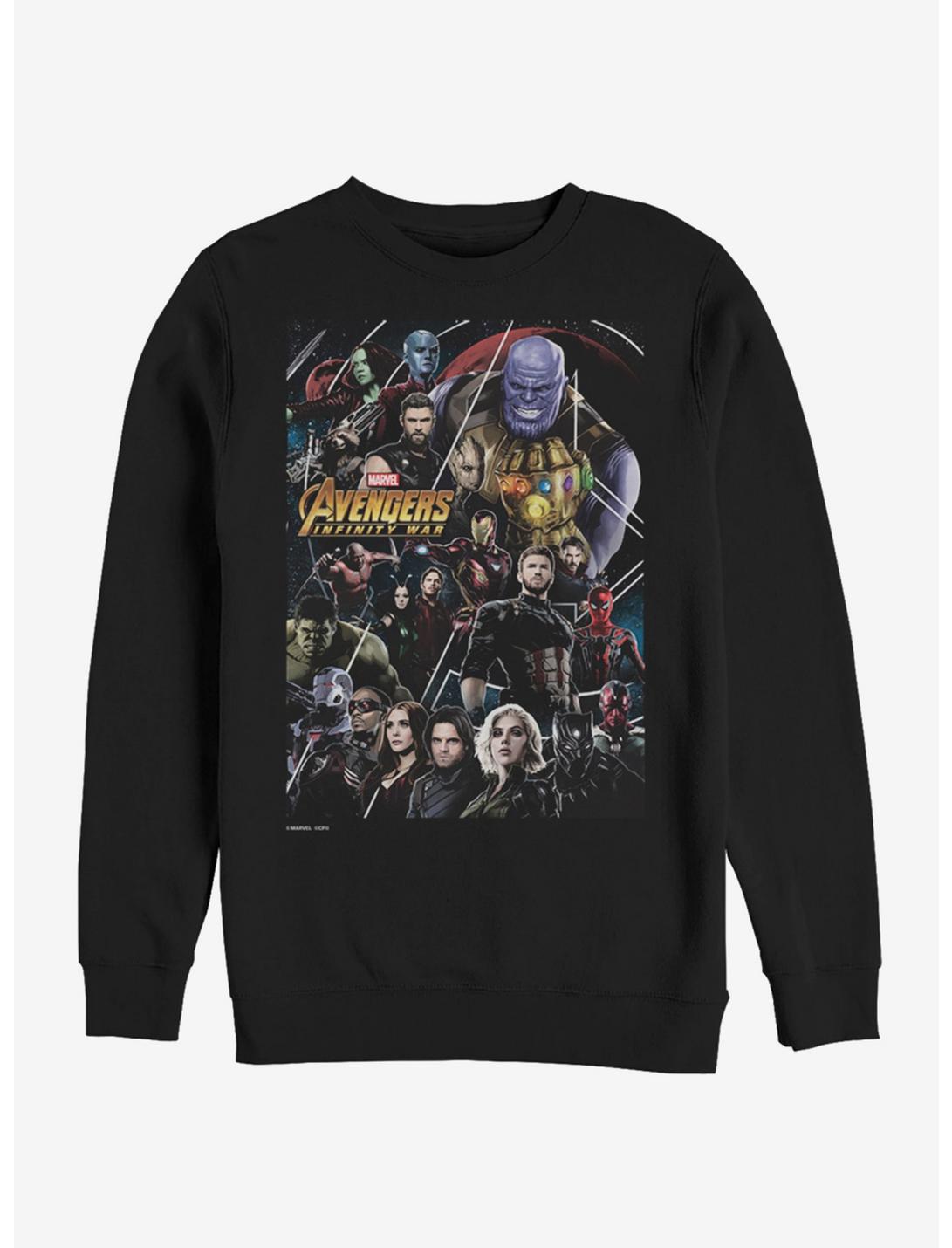 Marvel Avengers Infinity War Avengers Poster Sweatshirt, BLACK, hi-res