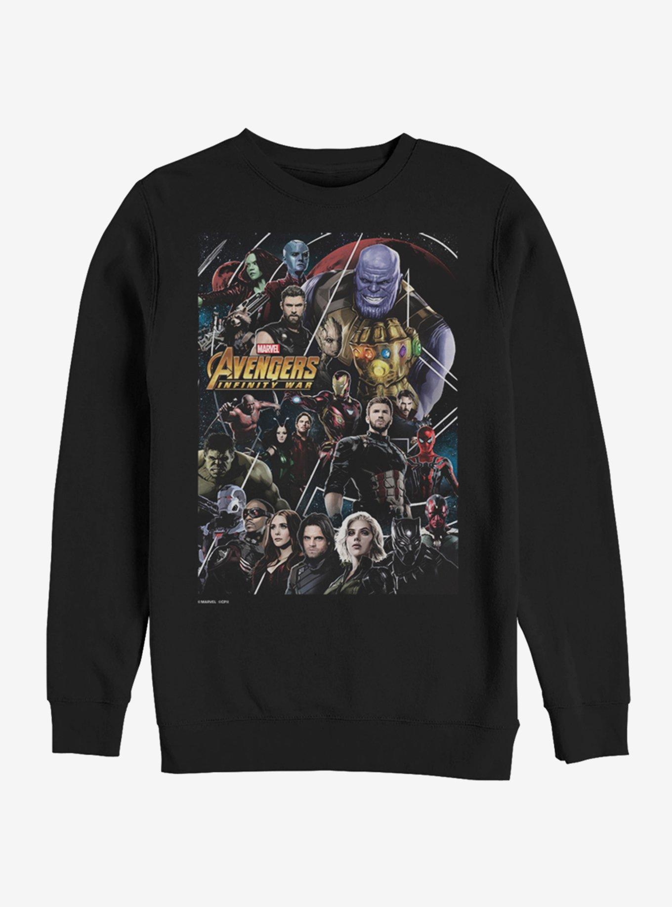 Marvel Avengers Infinity War Avengers Poster Sweatshirt, BLACK, hi-res