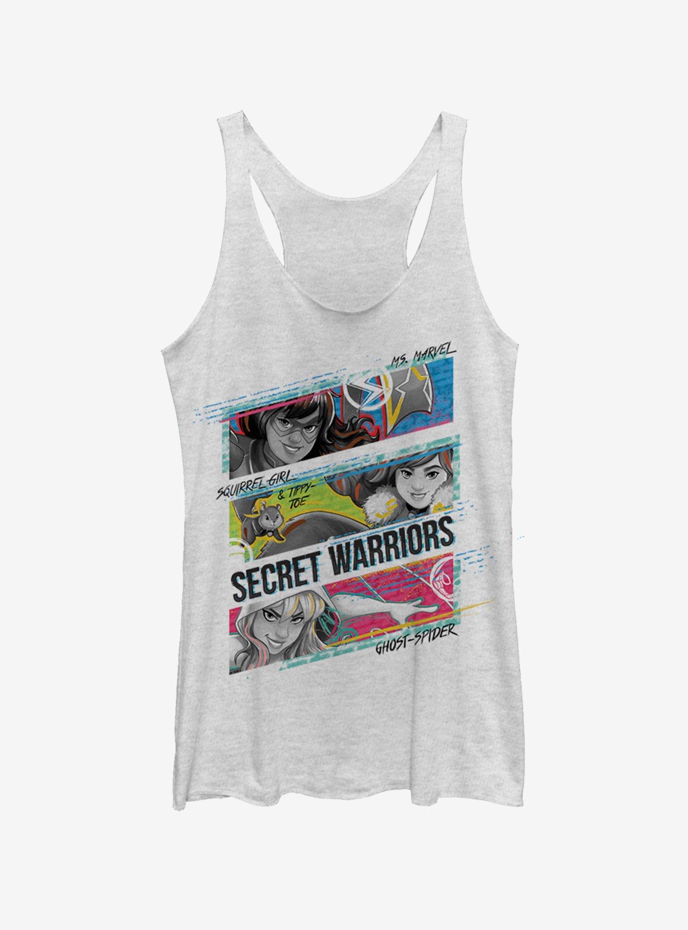 Marvel Spider-Man: Into The Spider-Verse Spider-Gwen Three Panel Girls Tank, WHITE HTR, hi-res