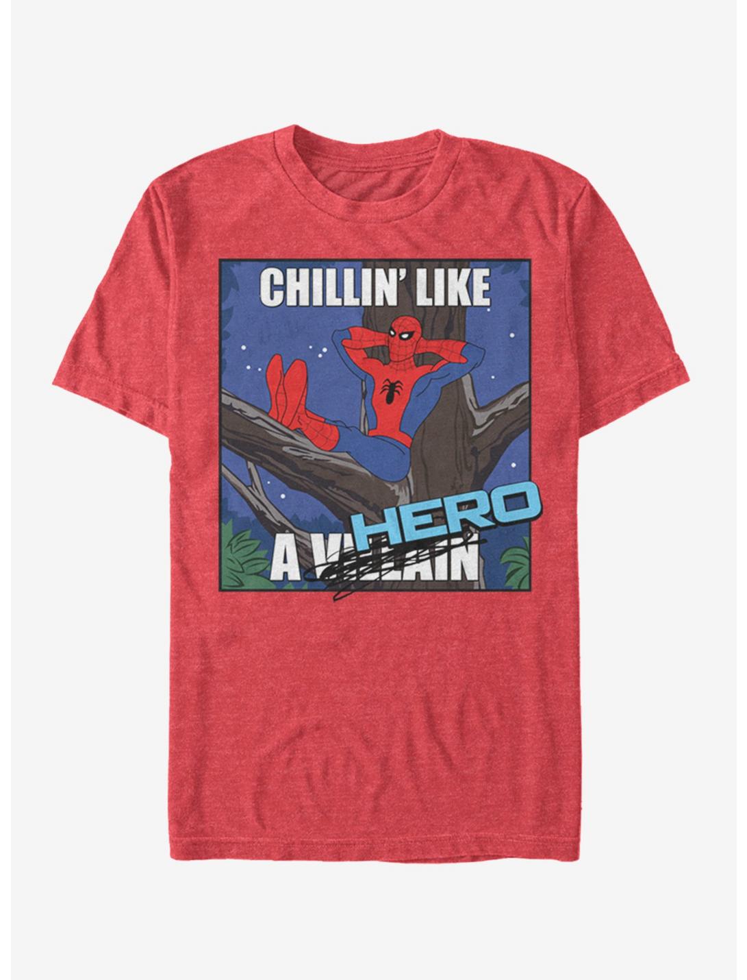 Marvel Spider-Man Chillin Hero T-Shirt, RED HTR, hi-res