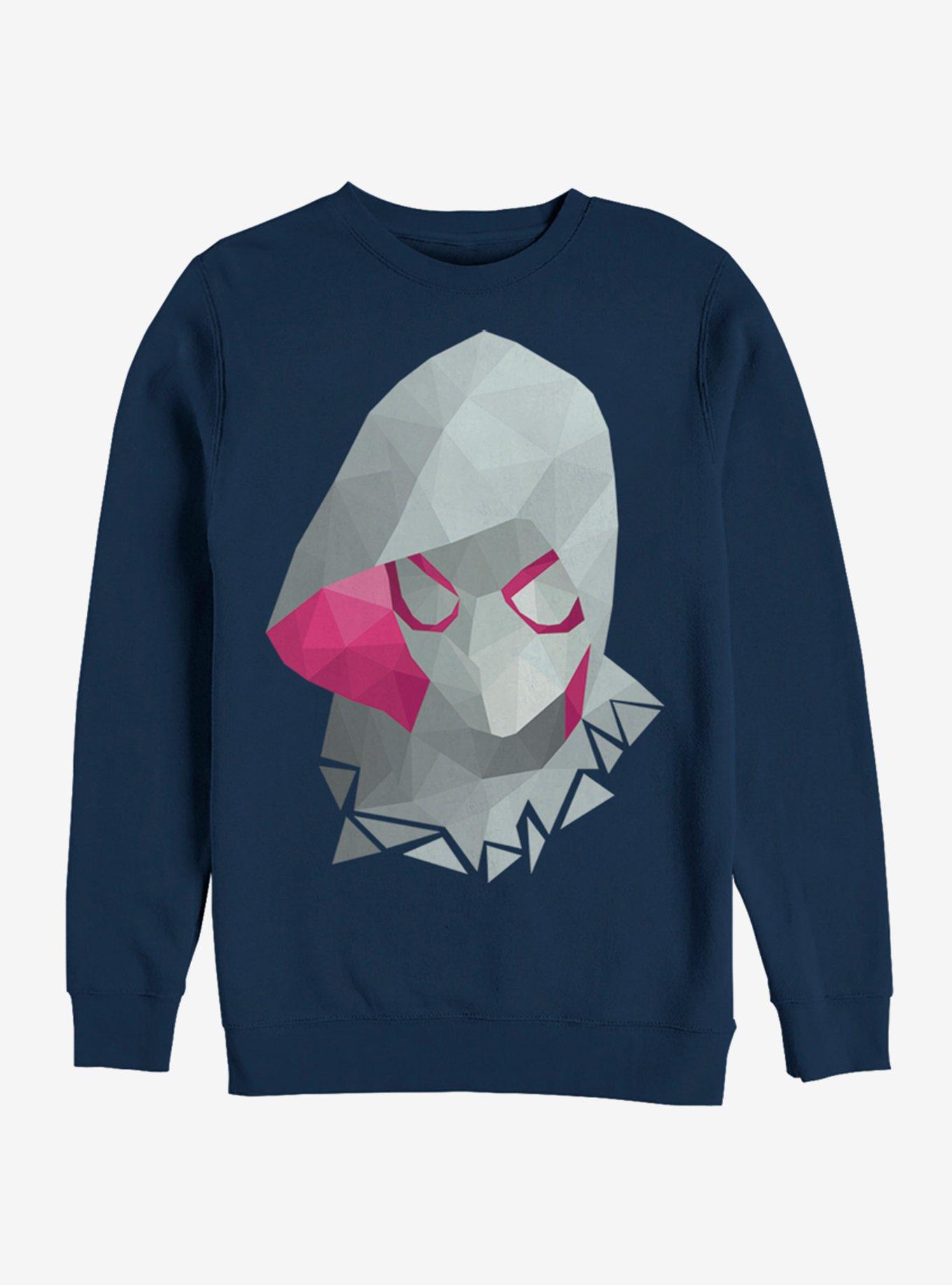 Marvel Spider-Man: Into The Spider-Verse Spider-Gwen Poly Spider Gwen Sweatshirt, NAVY, hi-res