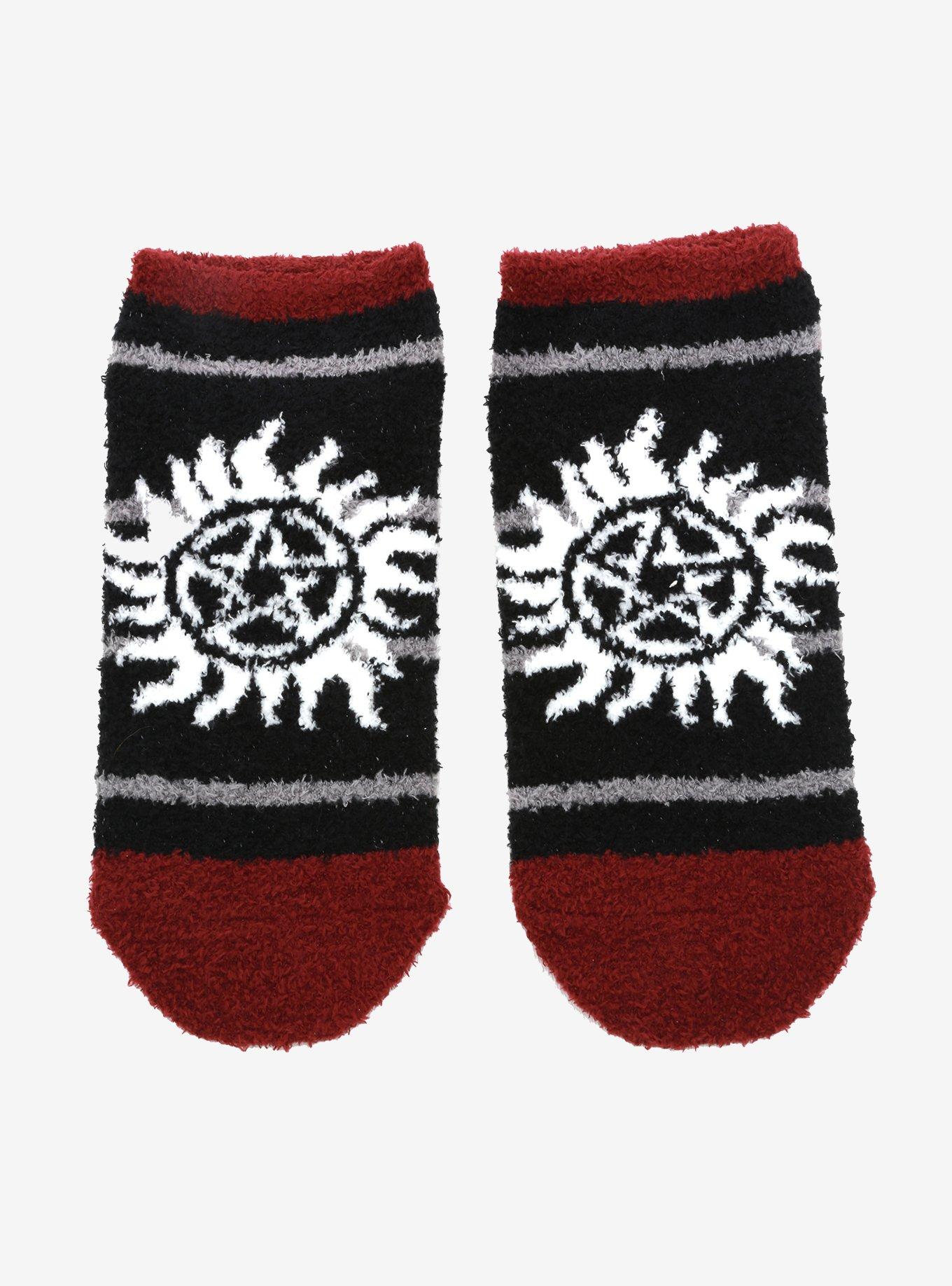 Supernatural Anti-Possession Fuzzy No-Show Socks, , hi-res