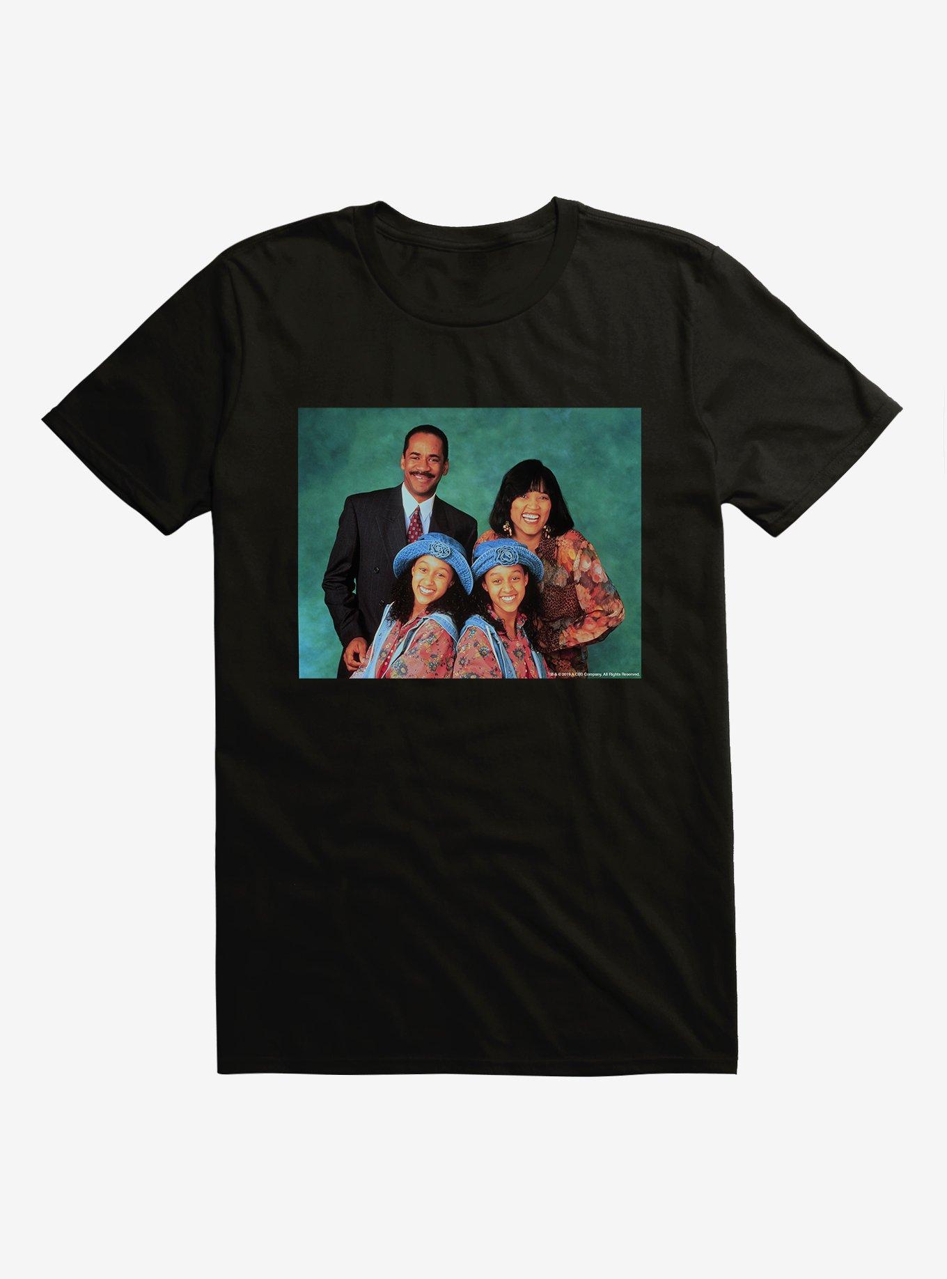 Sister, Sister Family Portrait T-Shirt, BLACK, hi-res