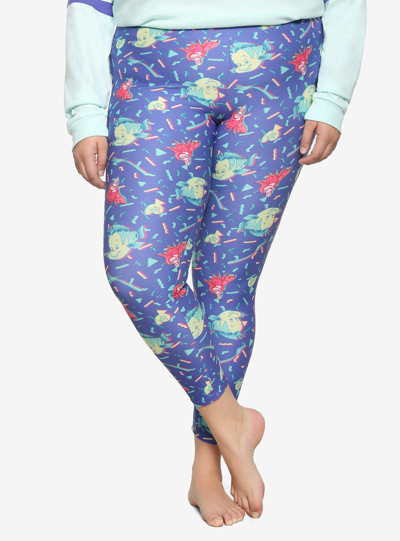 Her Universe Disney The Little Mermaid 80s Confetti Leggings Plus Size, PURPLE, hi-res