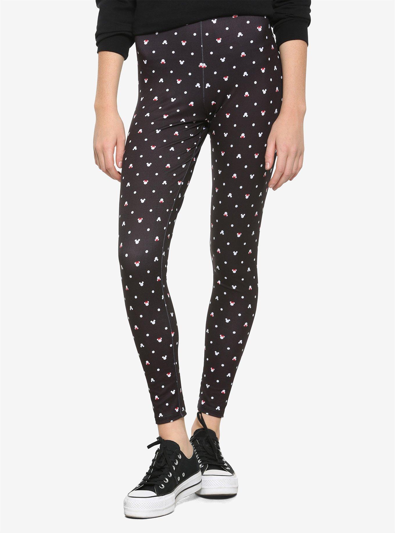 Her Universe Disney Mickey Mouse & Minnie Mouse Head Leggings, BLACK, hi-res