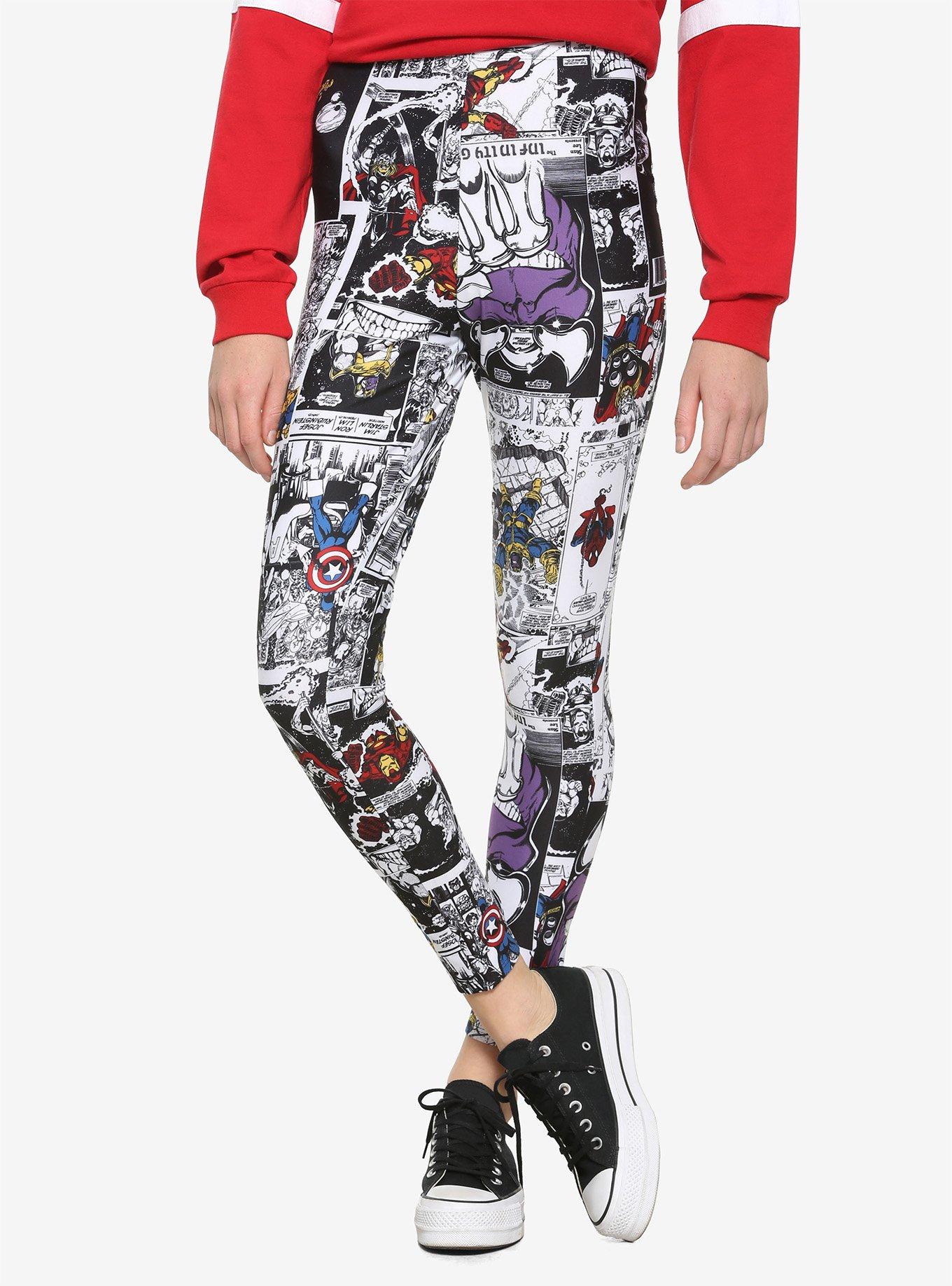 Her Universe Marvel Avengers Comic Book Panel Leggings, MULTI, hi-res