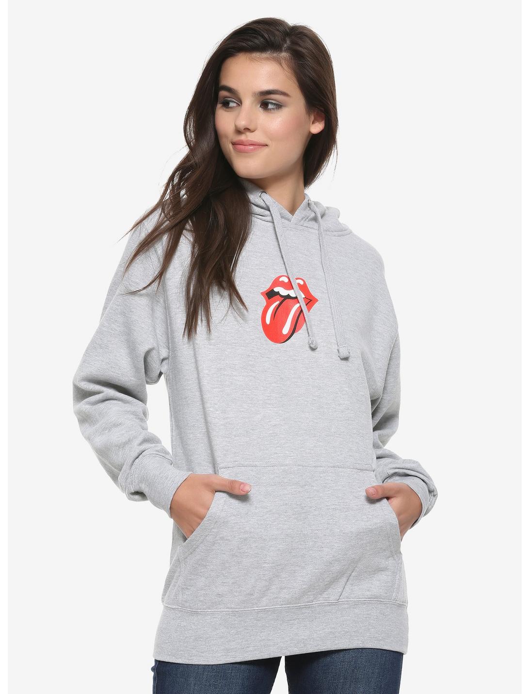 The Rolling Stones Repeat Logo Girls Hoodie, GREY, hi-res