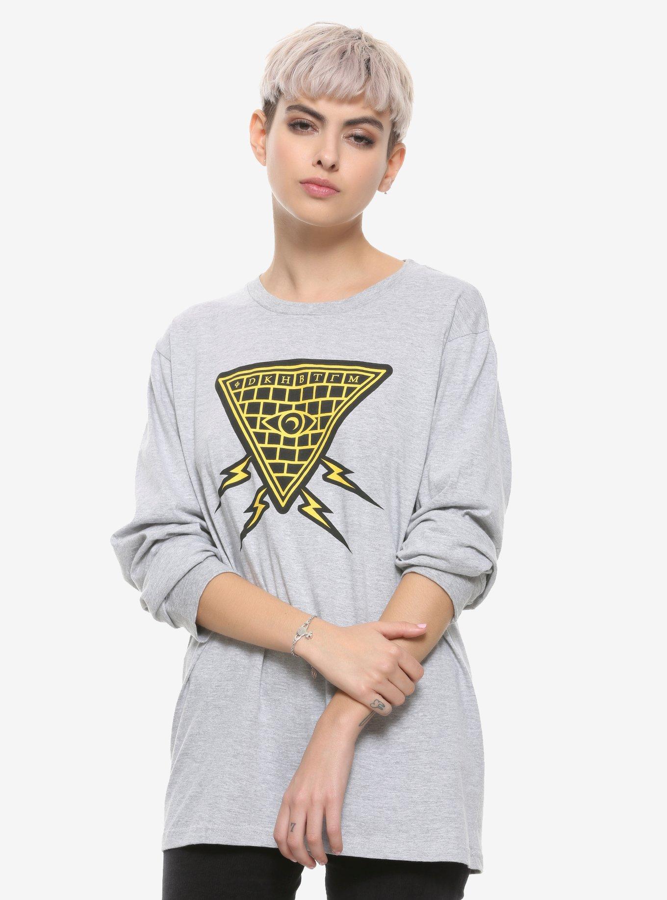 I Don't Know How But They Found Me Illuminati Girls Long-Sleeve T-Shirt, GREY, hi-res
