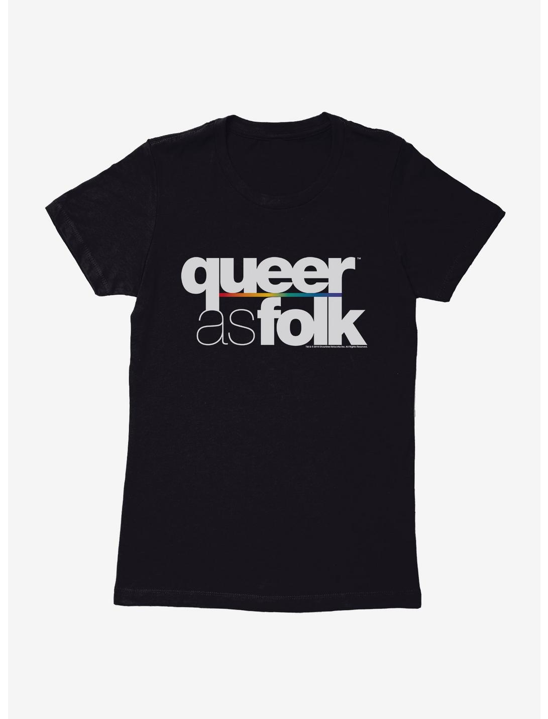 Queer As Folk Bold Classic Logo Womens T-Shirt, BLACK, hi-res