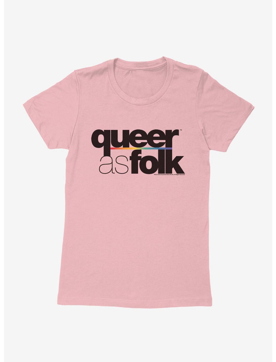 Queer As Folk Bold Classic Logo Womens T-Shirt, LIGHT PINK, hi-res