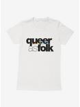 Queer As Folk Bold Classic Logo Womens T-Shirt, WHITE, hi-res