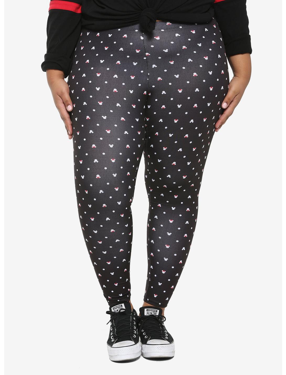 Her Universe Disney Mickey Mouse & Minnie Mouse Head Leggings Plus Size |  Her Universe