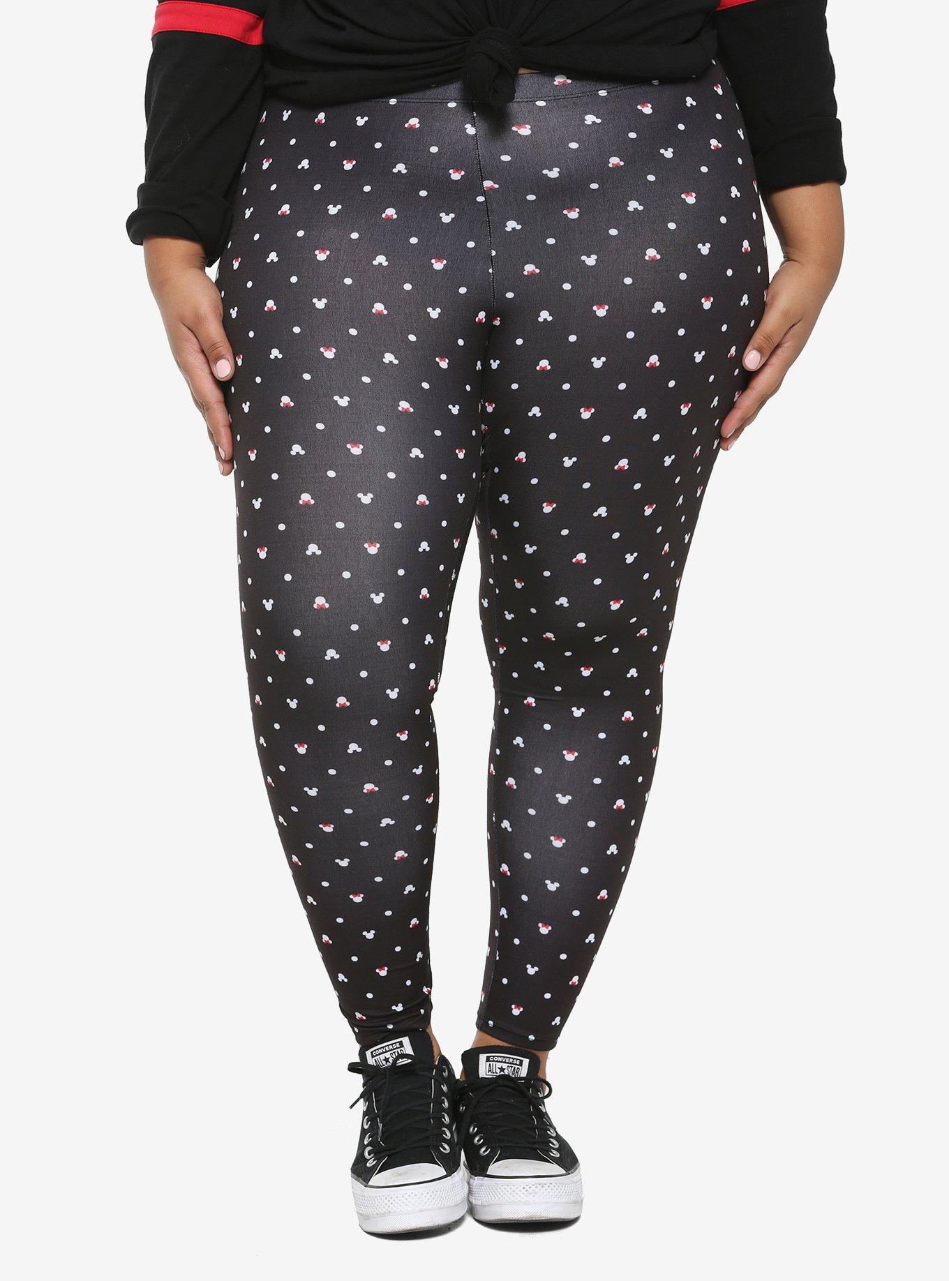 Disney Women's Black Leggings Mickey Mouse Ears All Over Print