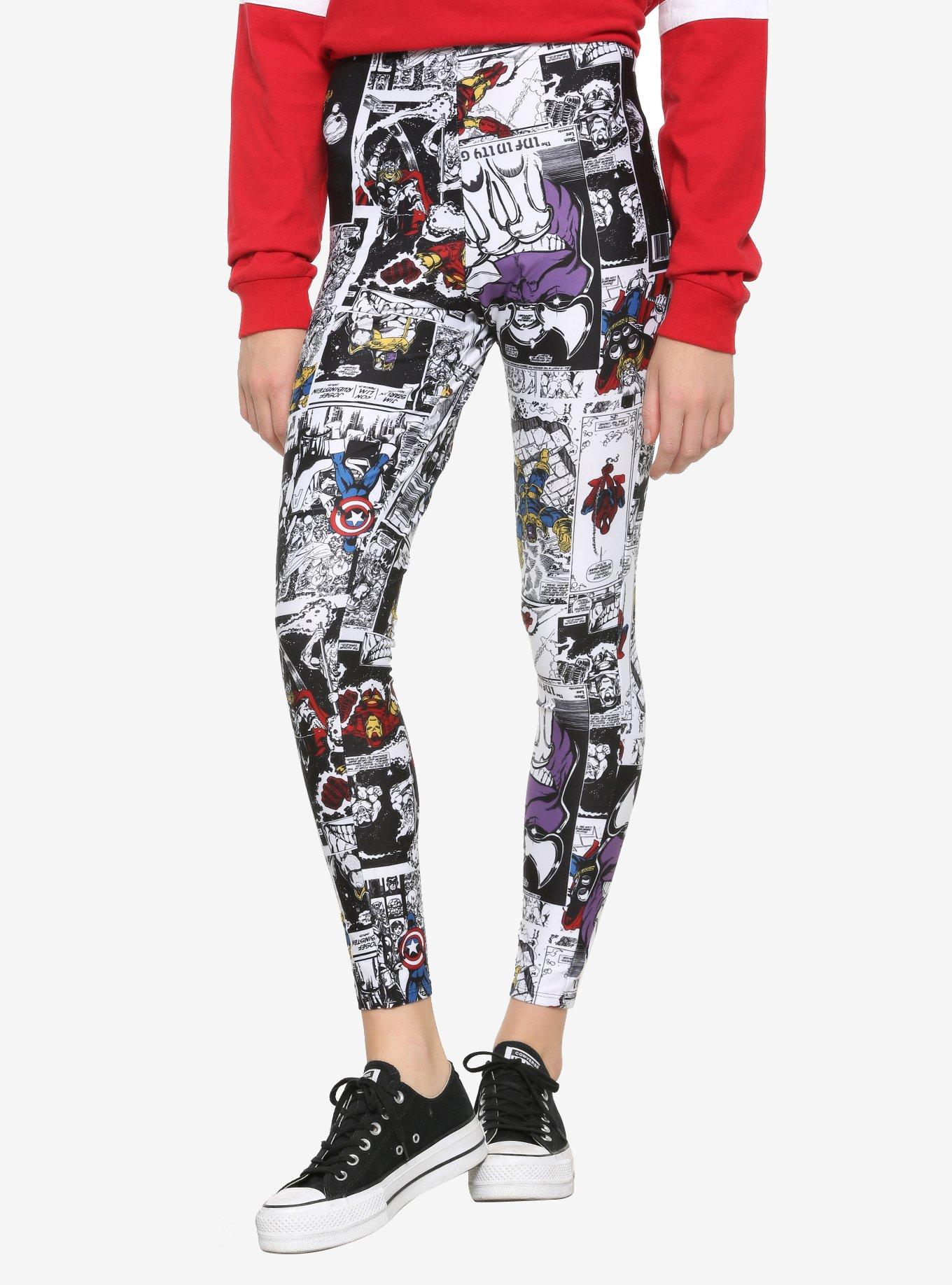 Her Universe Marvel Avengers Comic Book Panel Leggings, MULTI, hi-res