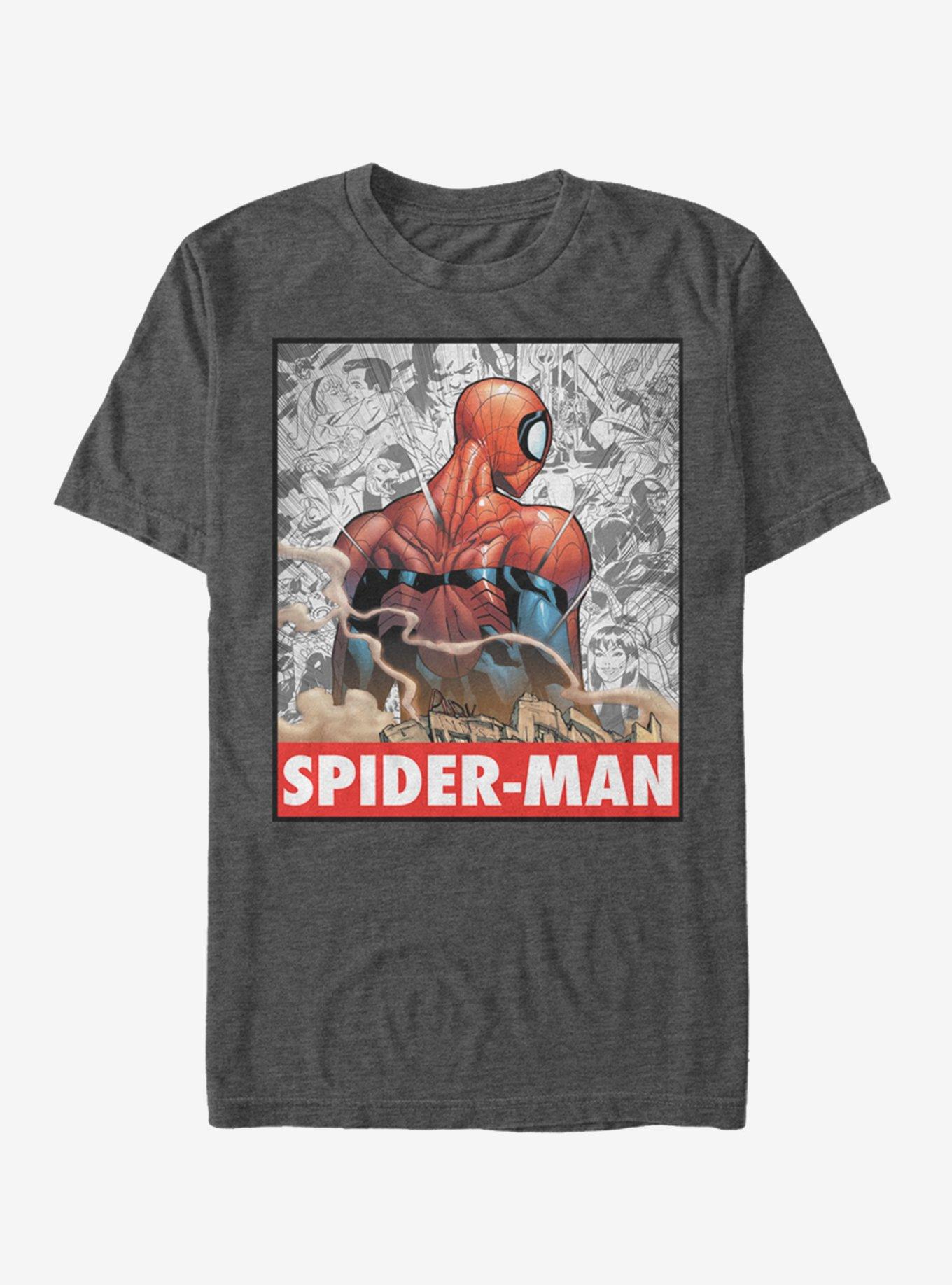 Marvel Spider-Man Obey Spider-Man T-Shirt, CHAR HTR, hi-res