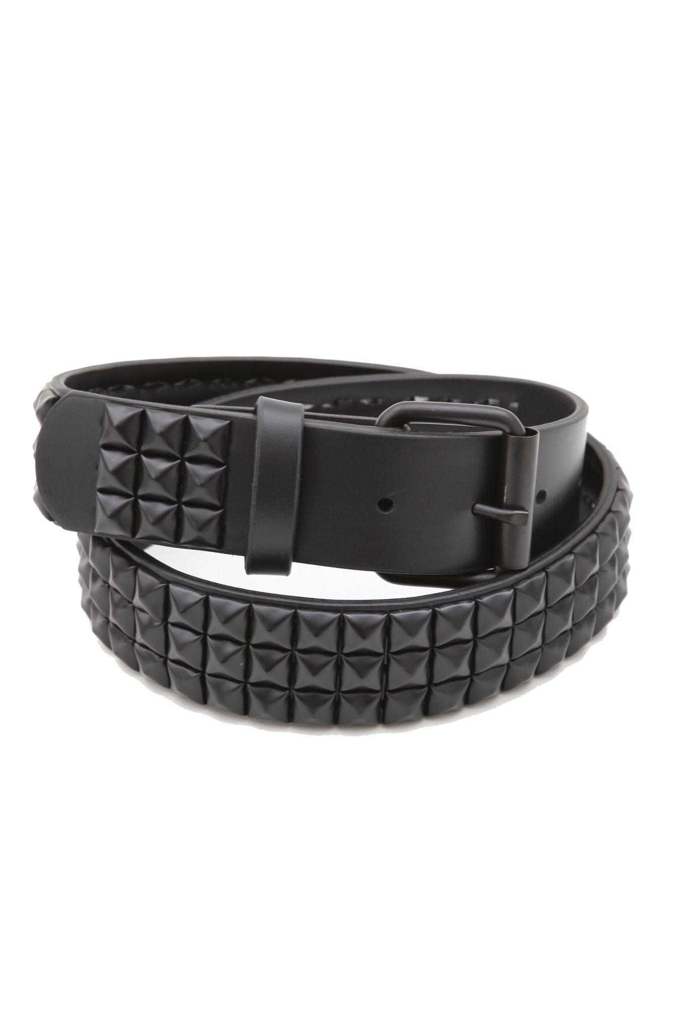 Double Black Pyramid Stud Belt