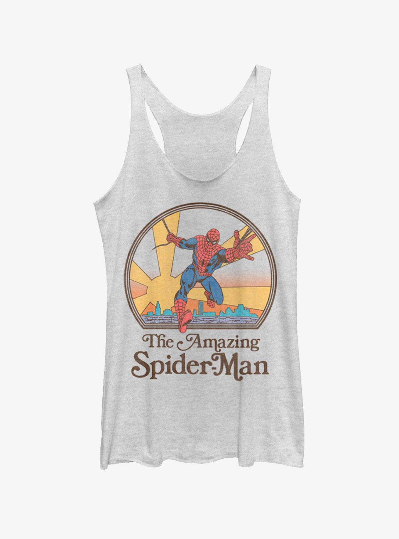 Marvel Spider-Man Amazing Spider-Man 70'S Girls Tank, WHITE HTR, hi-res