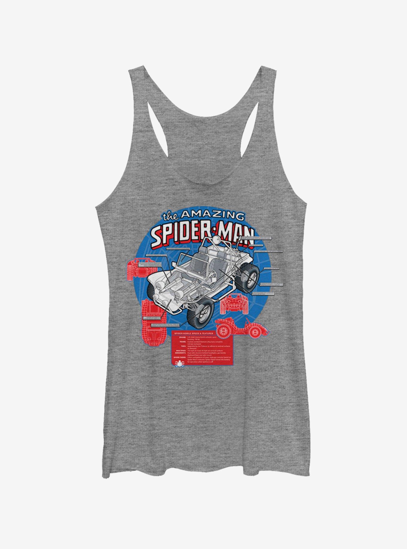 Marvel Spider-Man Amazing Spider-Mobile Girls Tank, GRAY HTR, hi-res